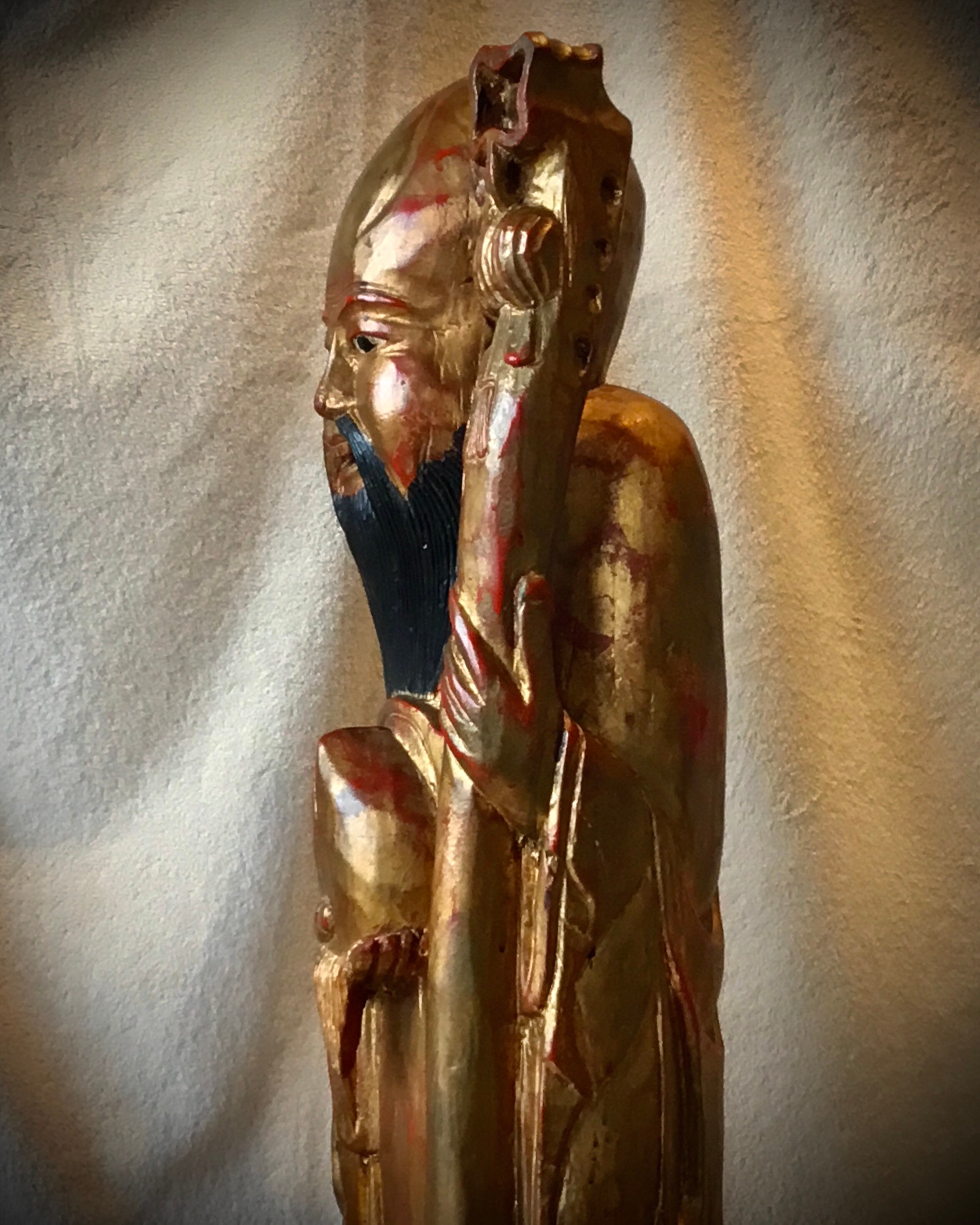 Antique Chinese Wood Statue | Monumental Shou Lao God of Longevity, Late 19th Century — photo 9 of 9