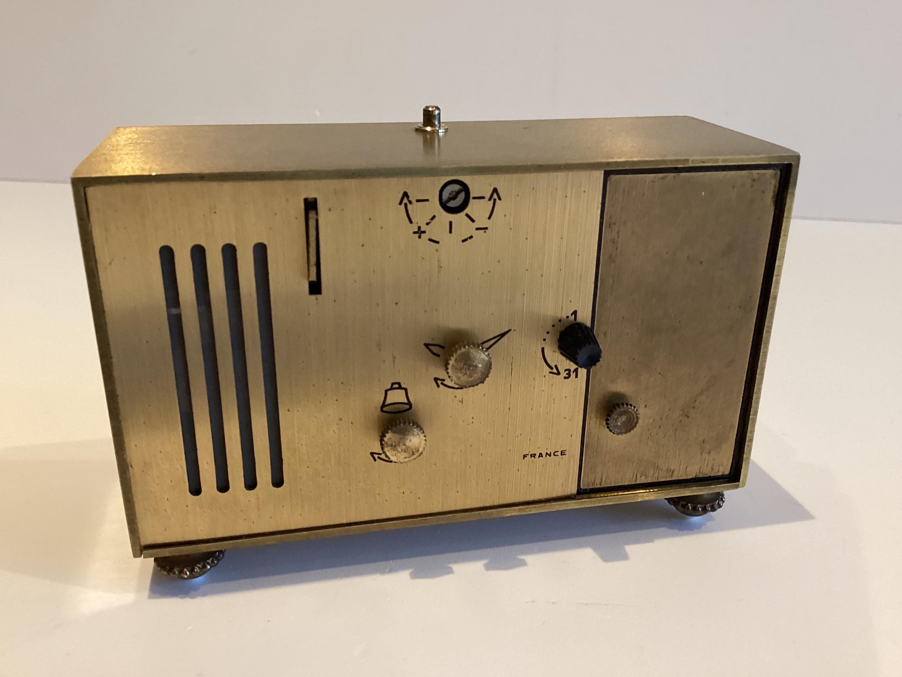 Vintage Clock | 1960s France Jazistor Jaz Electric Alarm, Calendar Date Day — photo 6 of 6