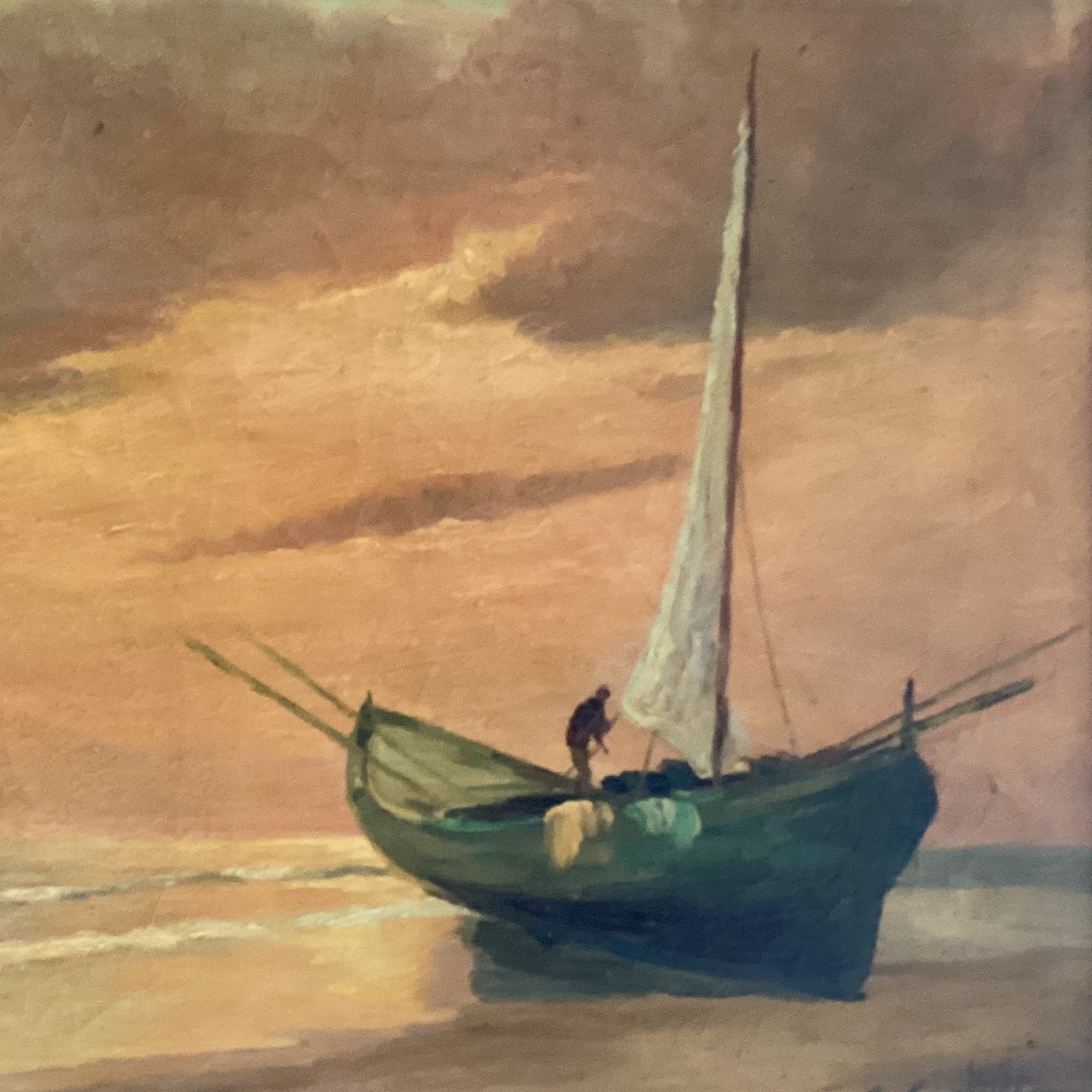 Antique Painting | G Sartori Italian Venice Seascape, Oil on Canvas — photo 5 of 9