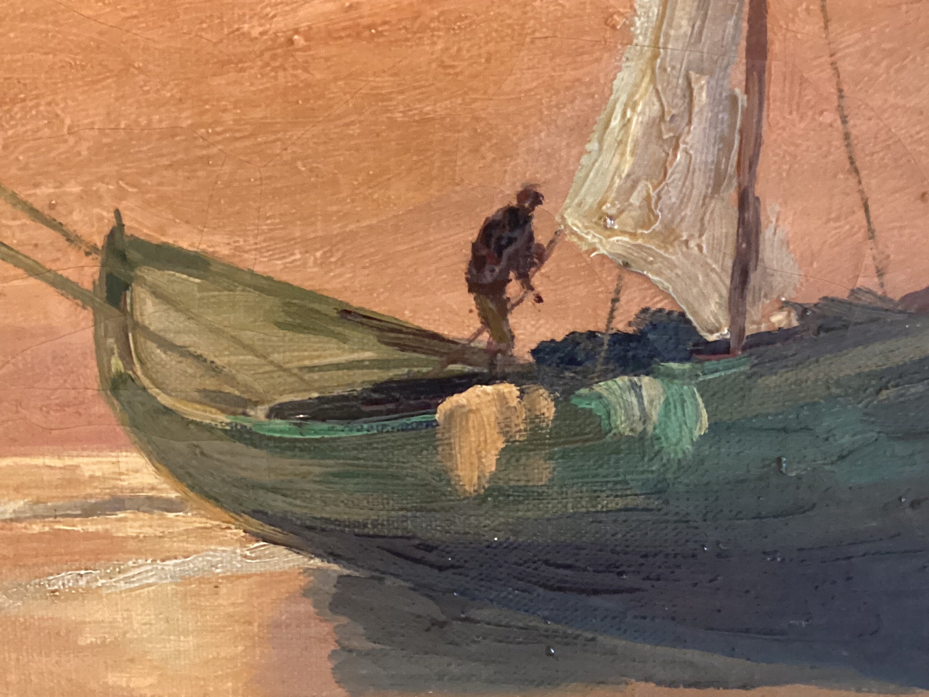 Antique Painting | G Sartori Italian Venice Seascape, Oil on Canvas — photo 7 of 9