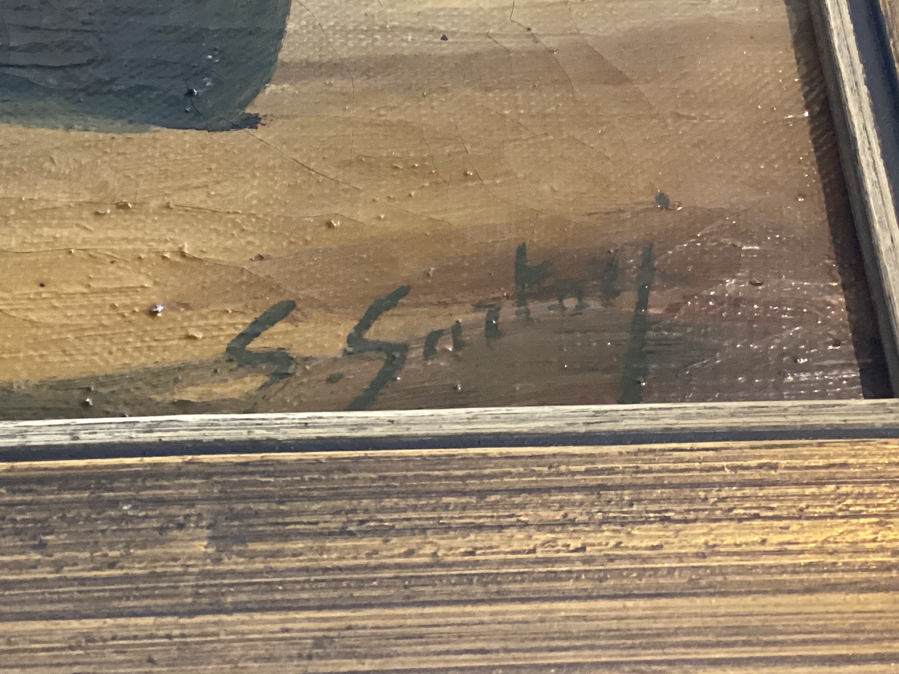 Antique Painting | G Sartori Italian Venice Seascape, Oil on Canvas — photo 8 of 9