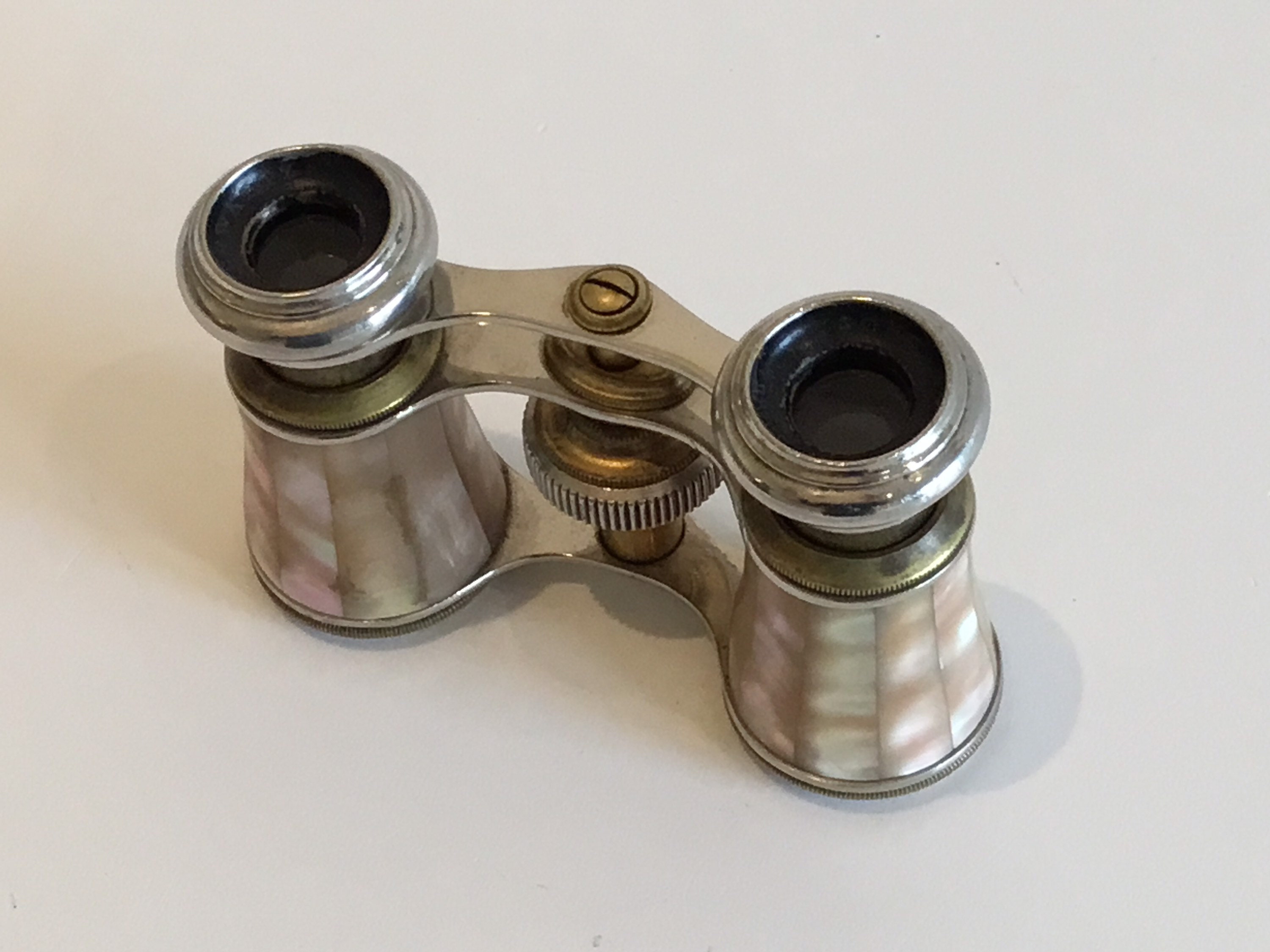 Vintage Theater Binoculars | 1920s French Art Deco Schwartz Opticien, Mother of Pearl — photo 6 of 10