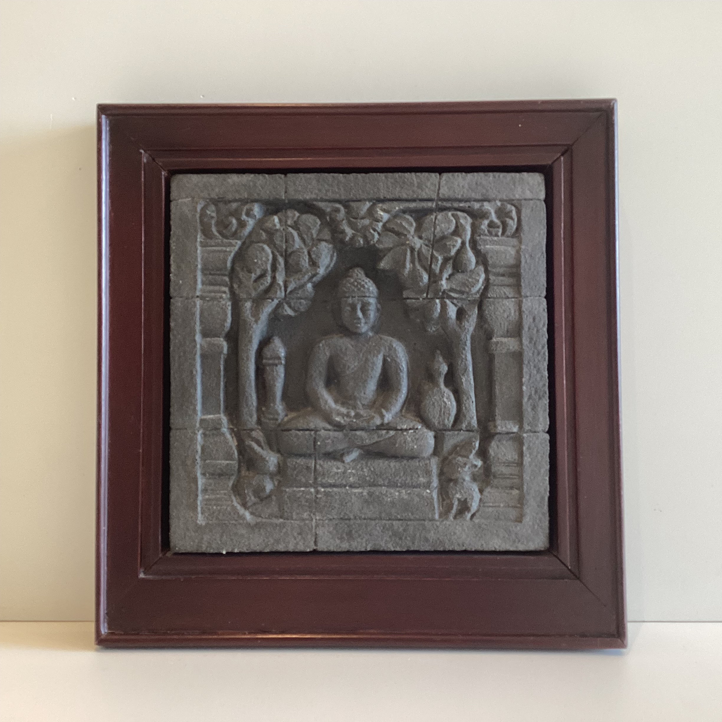 Collectible Sculpture | Borobudur Temple Altar Decor, Relief Stone Vintage Art — photo 2 of 5