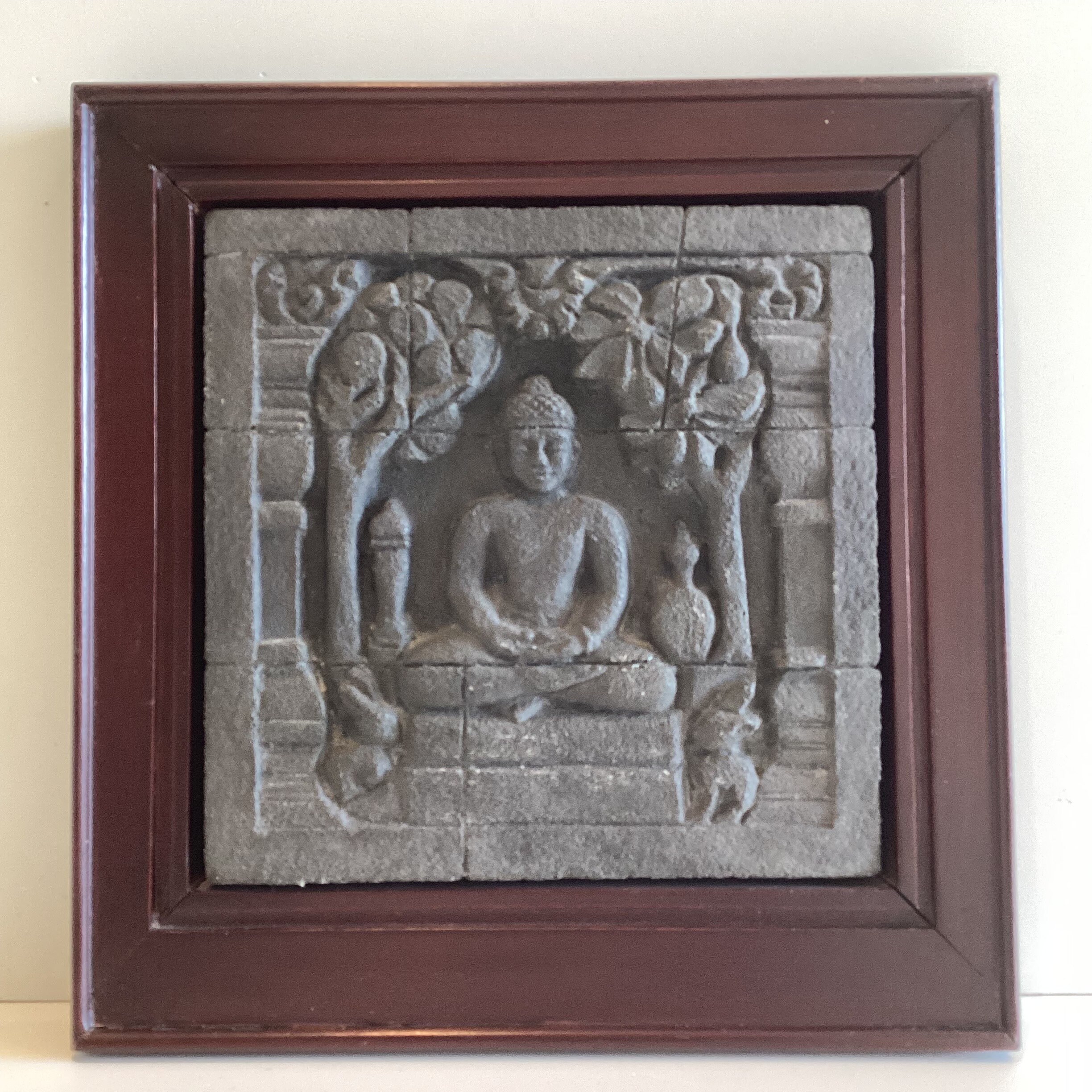 Collectible Sculpture | Borobudur Temple Altar Decor, Relief Stone Vintage Art — photo 3 of 5
