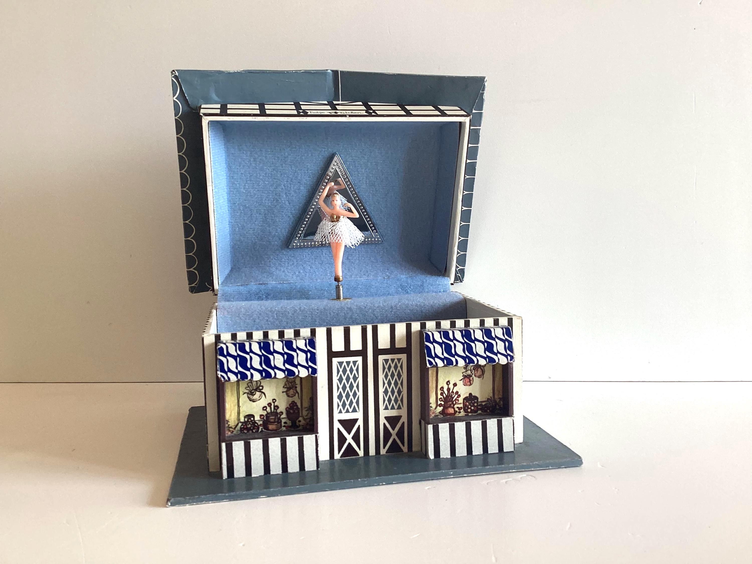 Vintage Music Box Fudge Kitchen Shop Miniature Ballerina Sankyo Taiwan Collectible Decor — photo 2 of 10