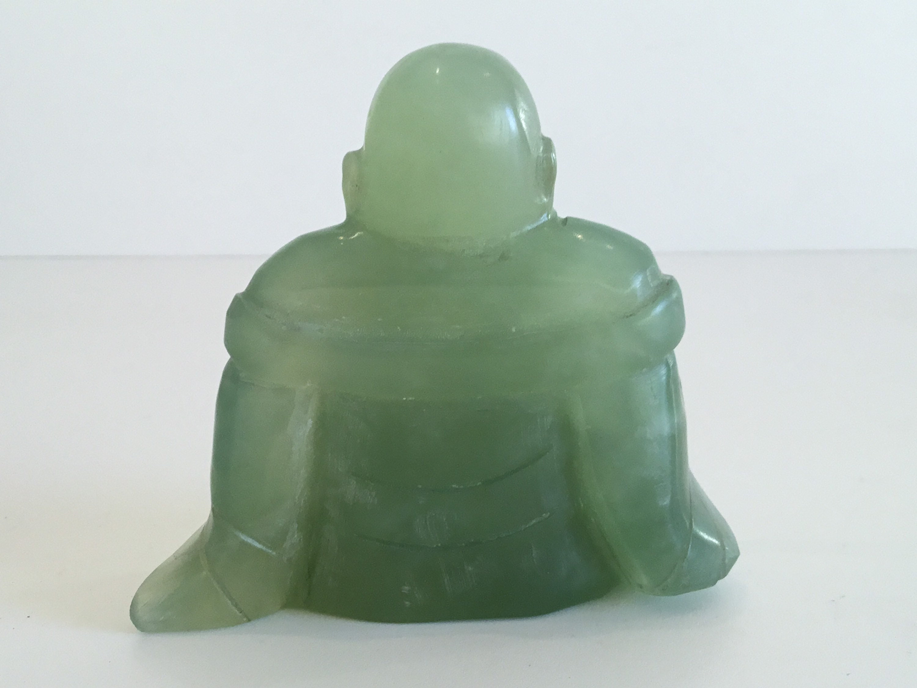 Buddha Sculpture in Serpentine Stone (1950s) Hand-Carved Chinese Figurine — photo 6 of 8