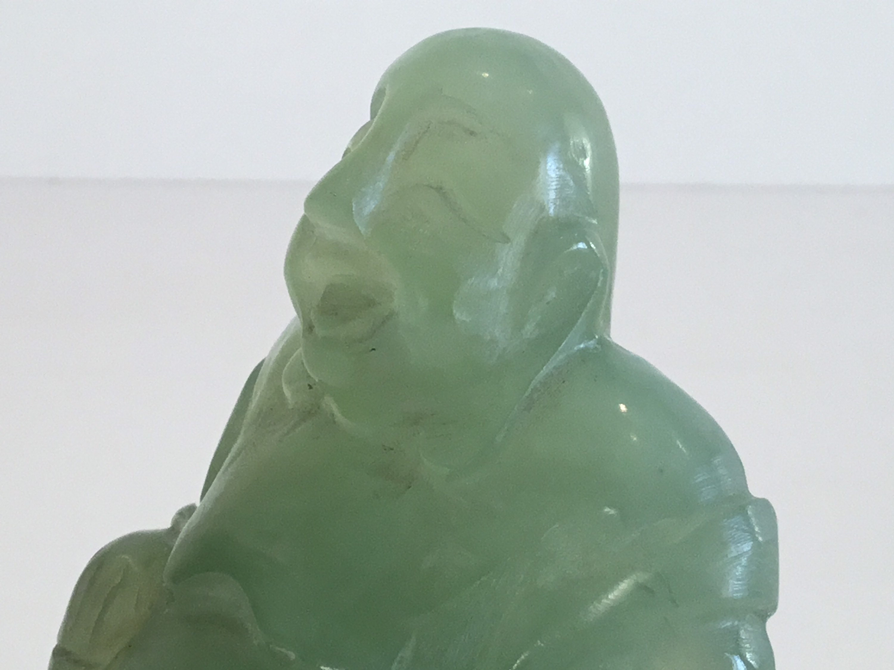 Buddha Sculpture in Serpentine Stone (1950s) Hand-Carved Chinese Figurine — photo 7 of 8