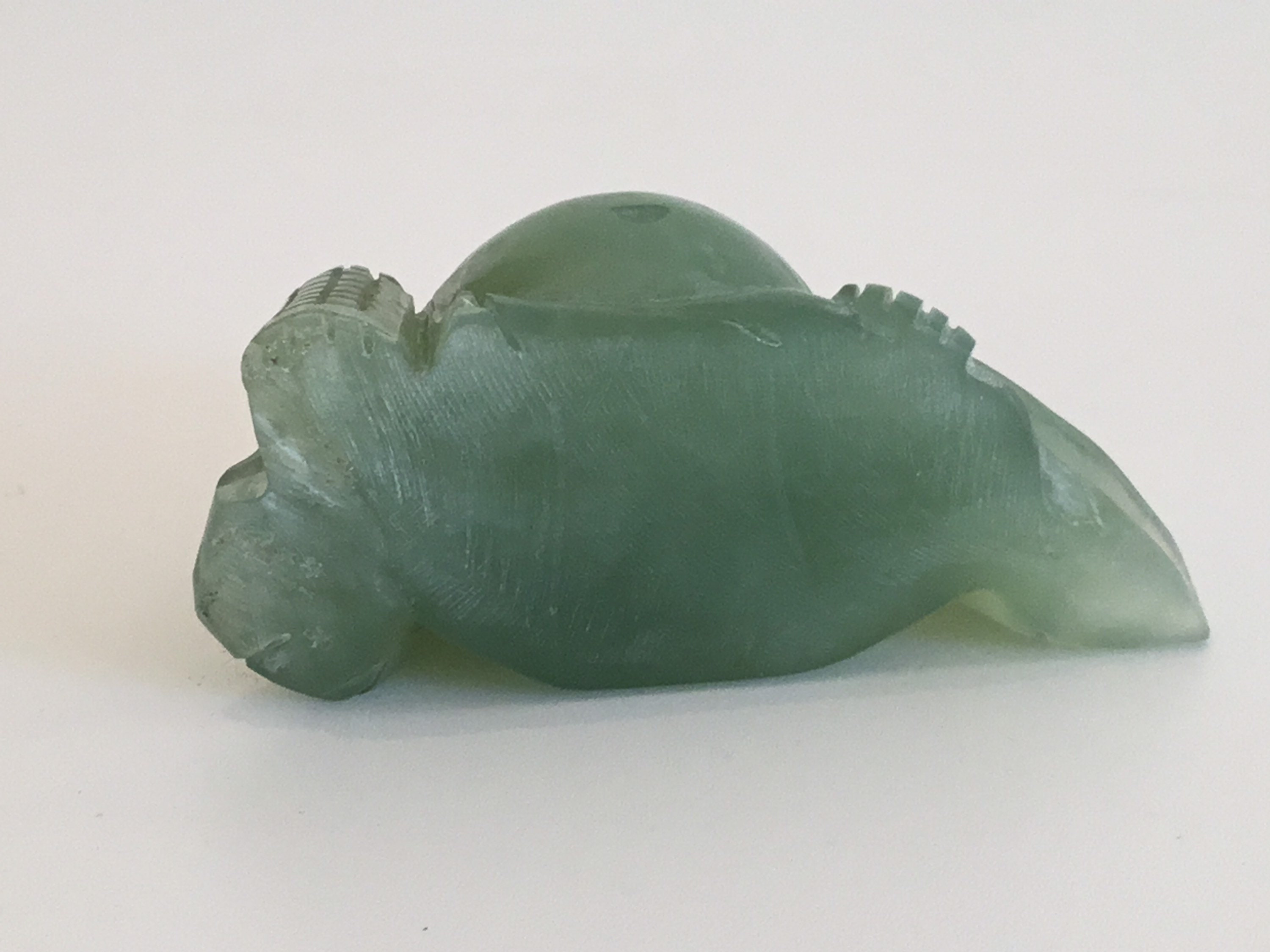 Buddha Sculpture in Serpentine Stone (1950s) Hand-Carved Chinese Figurine — photo 8 of 8