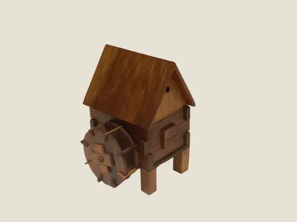 Vintage Music Box | 1950s Reuge Swiss Water Mill, Working Musical Jewelry Box