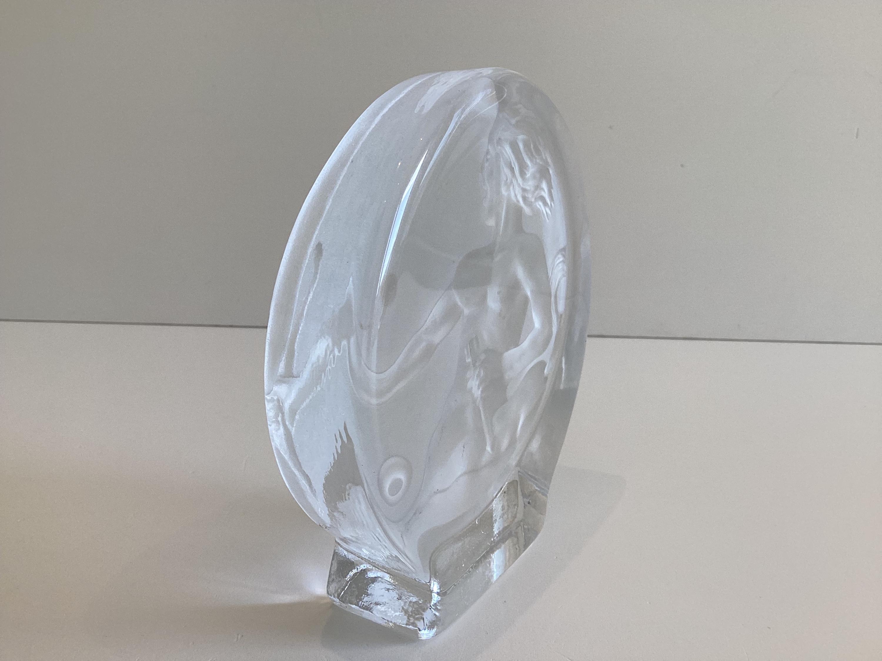 Vintage Crystal Medallion | Diana the Huntress, R. Gross Le Clairupt Baccarat, Frosted Relief — photo 10 of 11