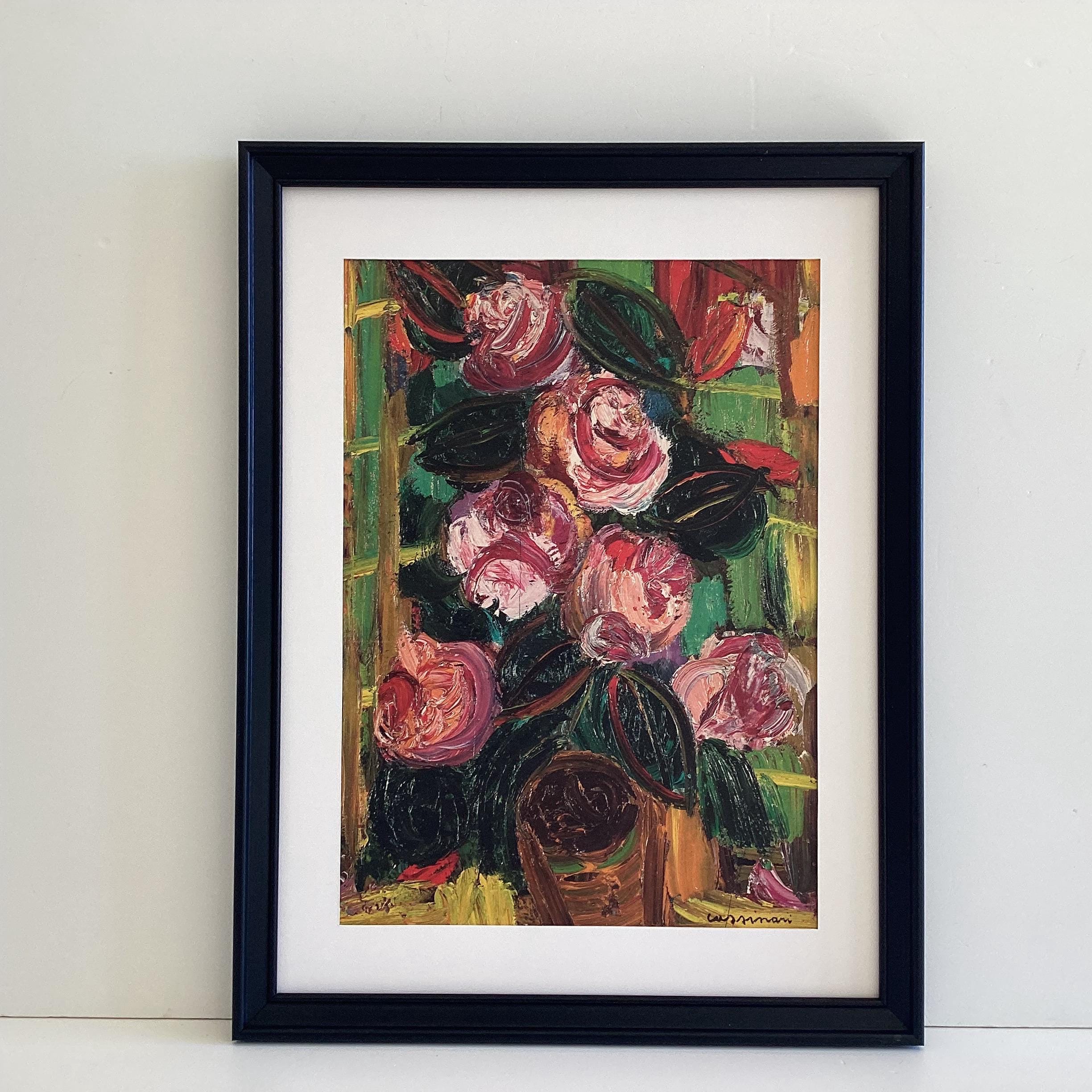 Vintage Serigrafia Cassinari | 1966 Fiori Materic Print, Framed with Passepartout — photo 2 of 10