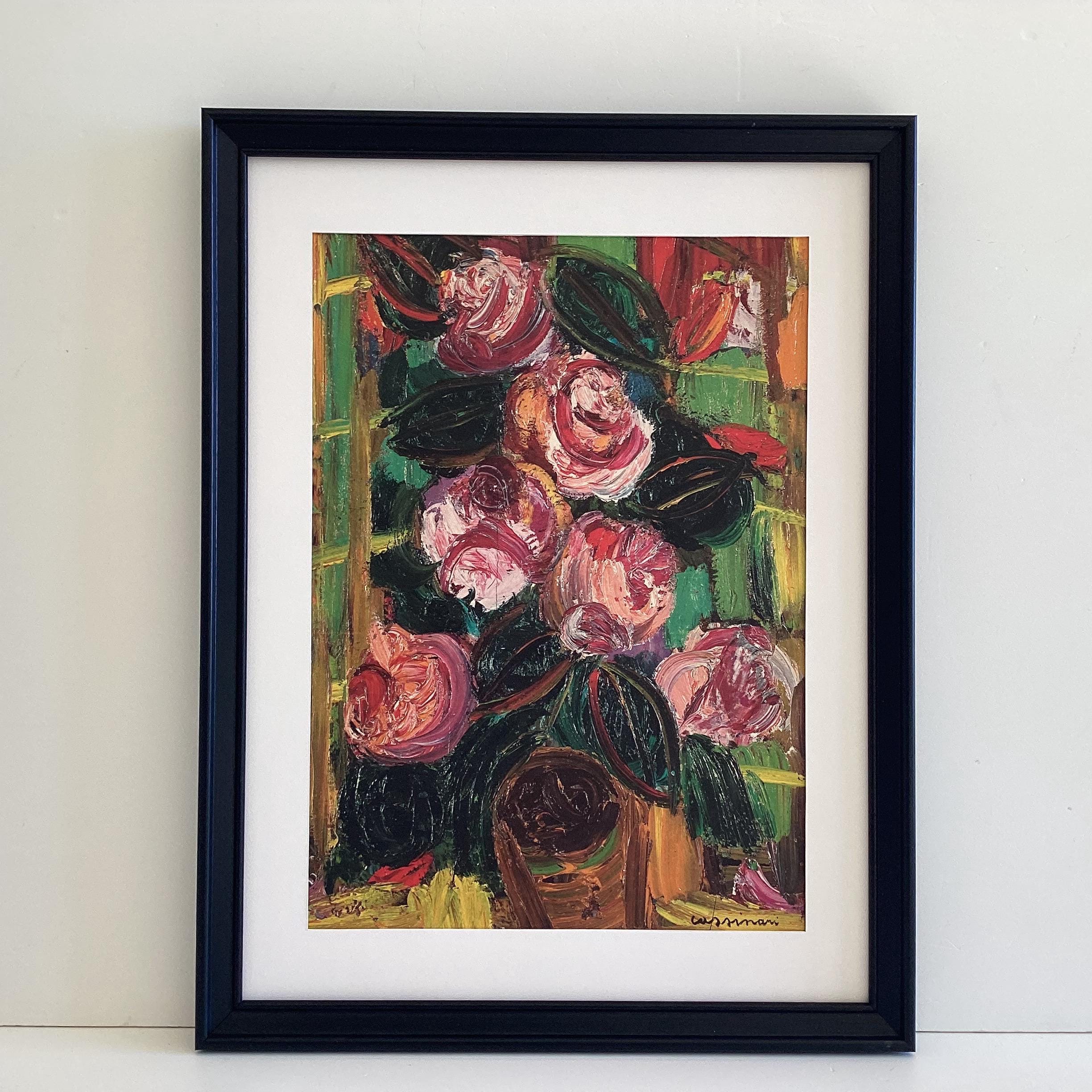 Vintage Serigrafia Cassinari | 1966 Fiori Materic Print, Framed with Passepartout — photo 3 of 10