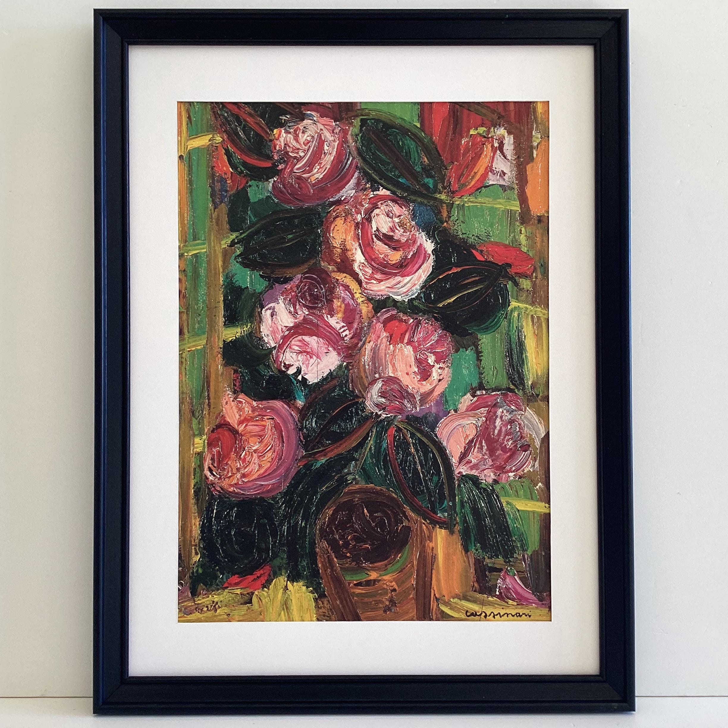 Vintage Serigrafia Cassinari | 1966 Fiori Materic Print, Framed with Passepartout — photo 4 of 10