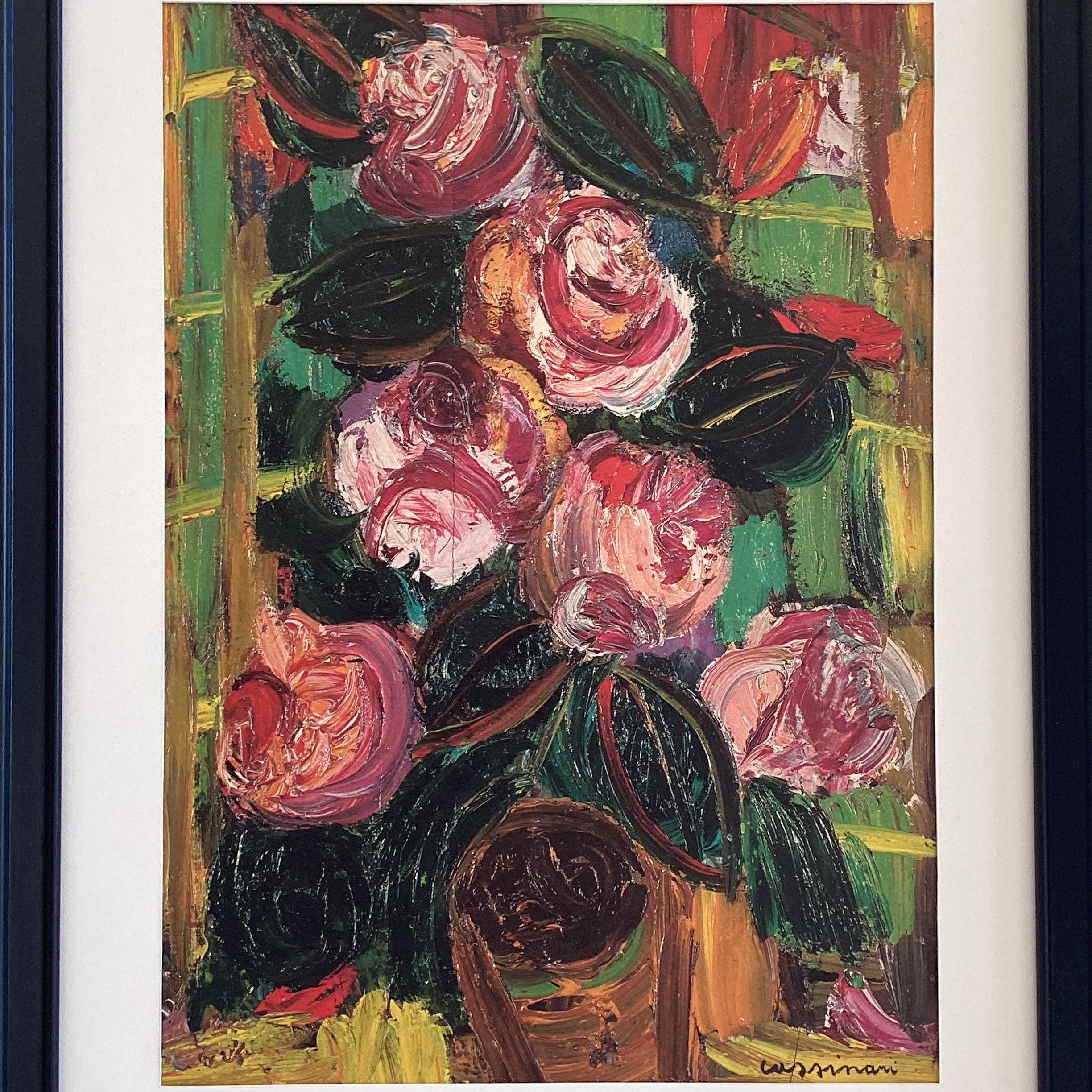Vintage Serigrafia Cassinari | 1966 Fiori Materic Print, Framed with Passepartout — photo 5 of 10