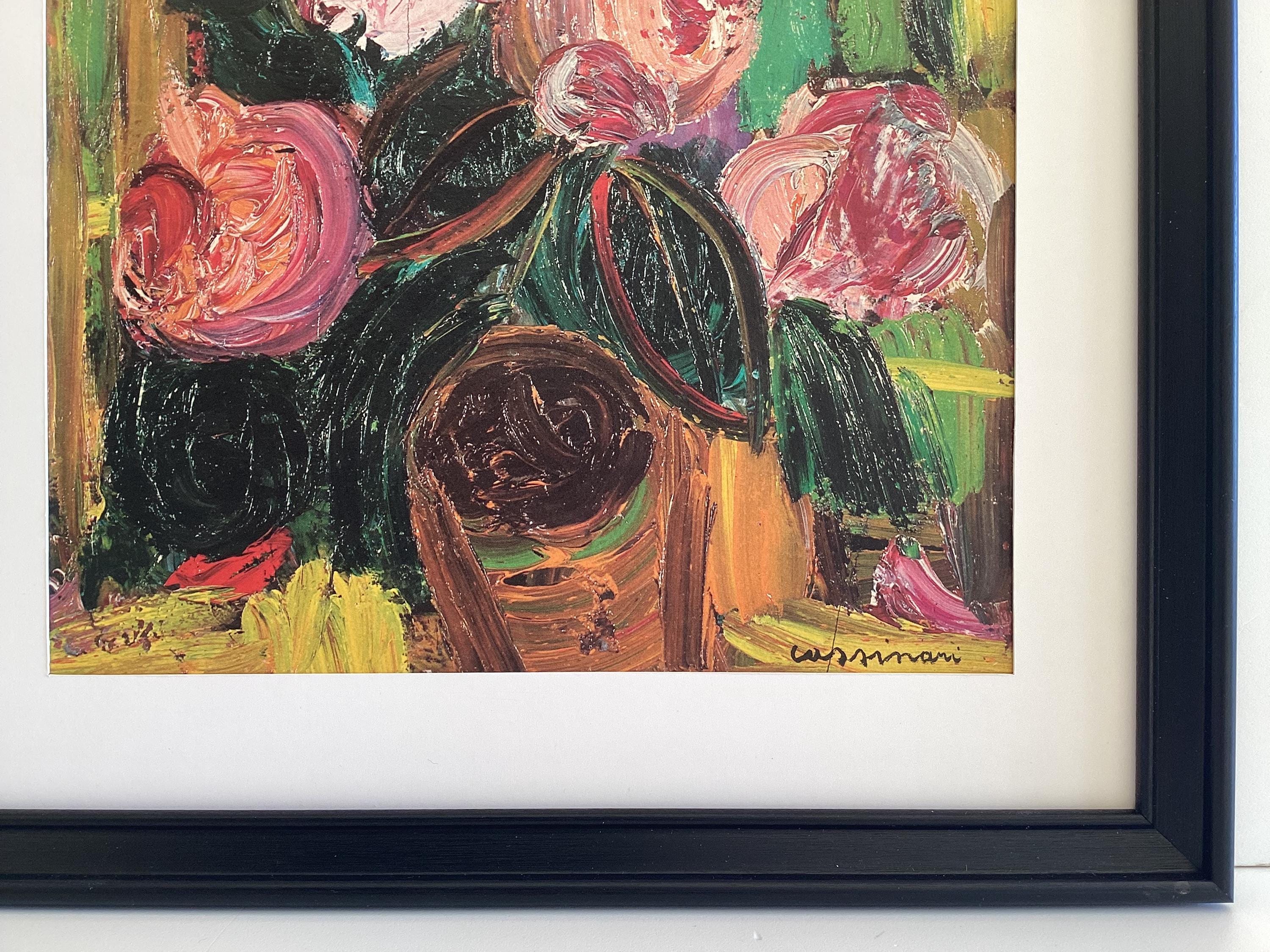 Vintage Serigrafia Cassinari | 1966 Fiori Materic Print, Framed with Passepartout — photo 6 of 10