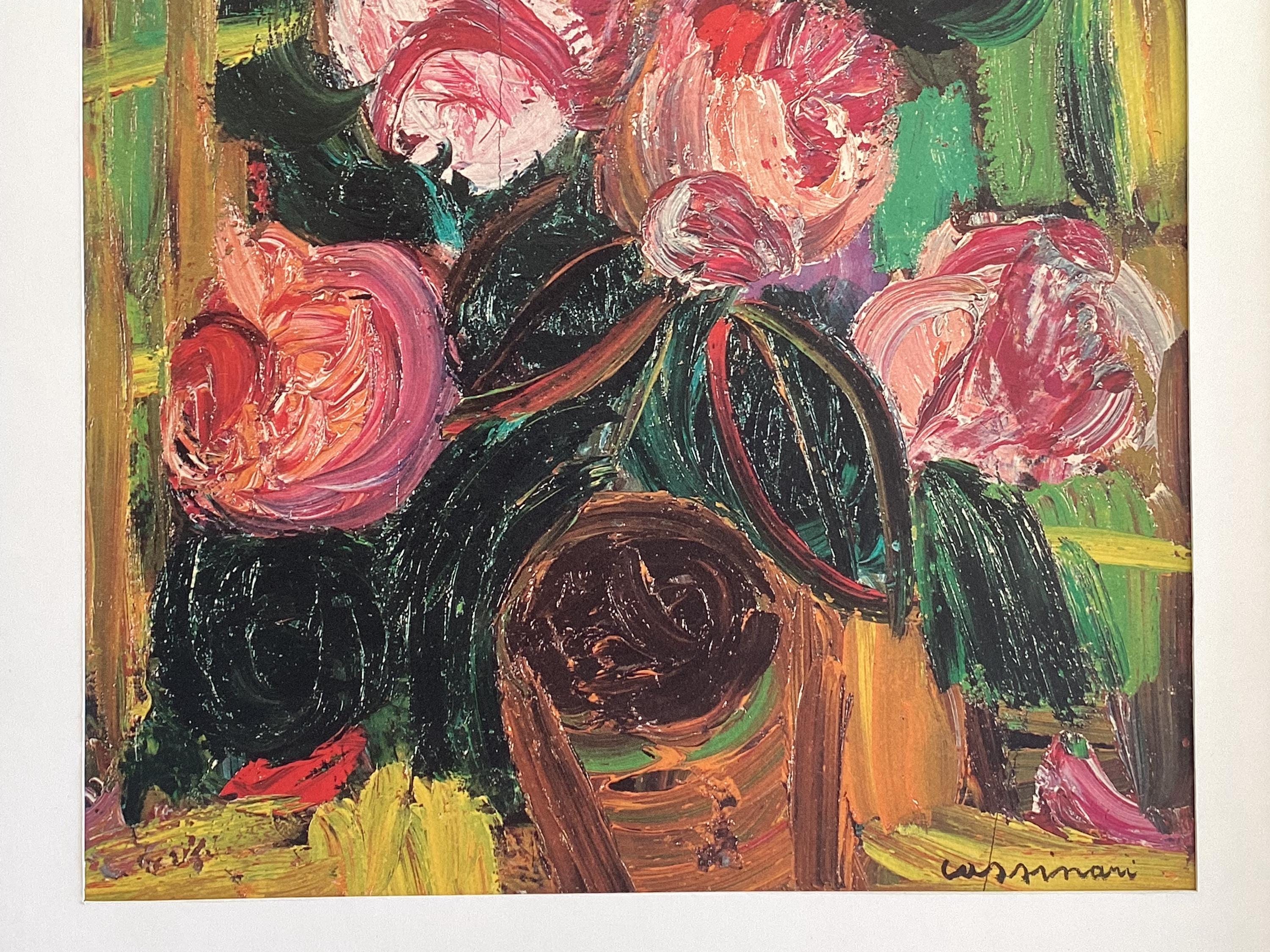 Vintage Serigrafia Cassinari | 1966 Fiori Materic Print, Framed with Passepartout — photo 7 of 10