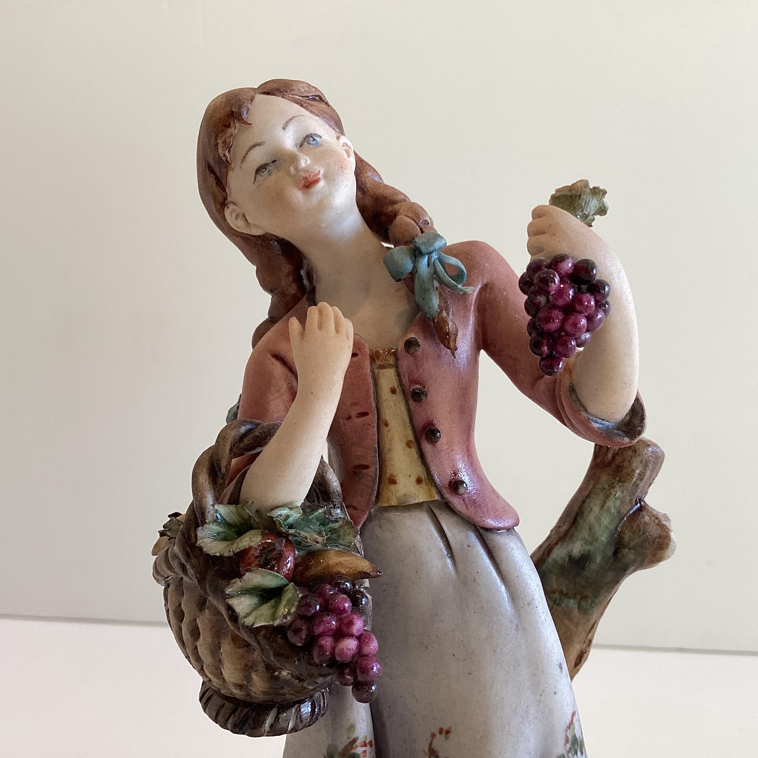 Vintage Capodimonte | Volta Artist 1950s Porcelain Figurine, Signed Italian Collectible — photo 3 of 11