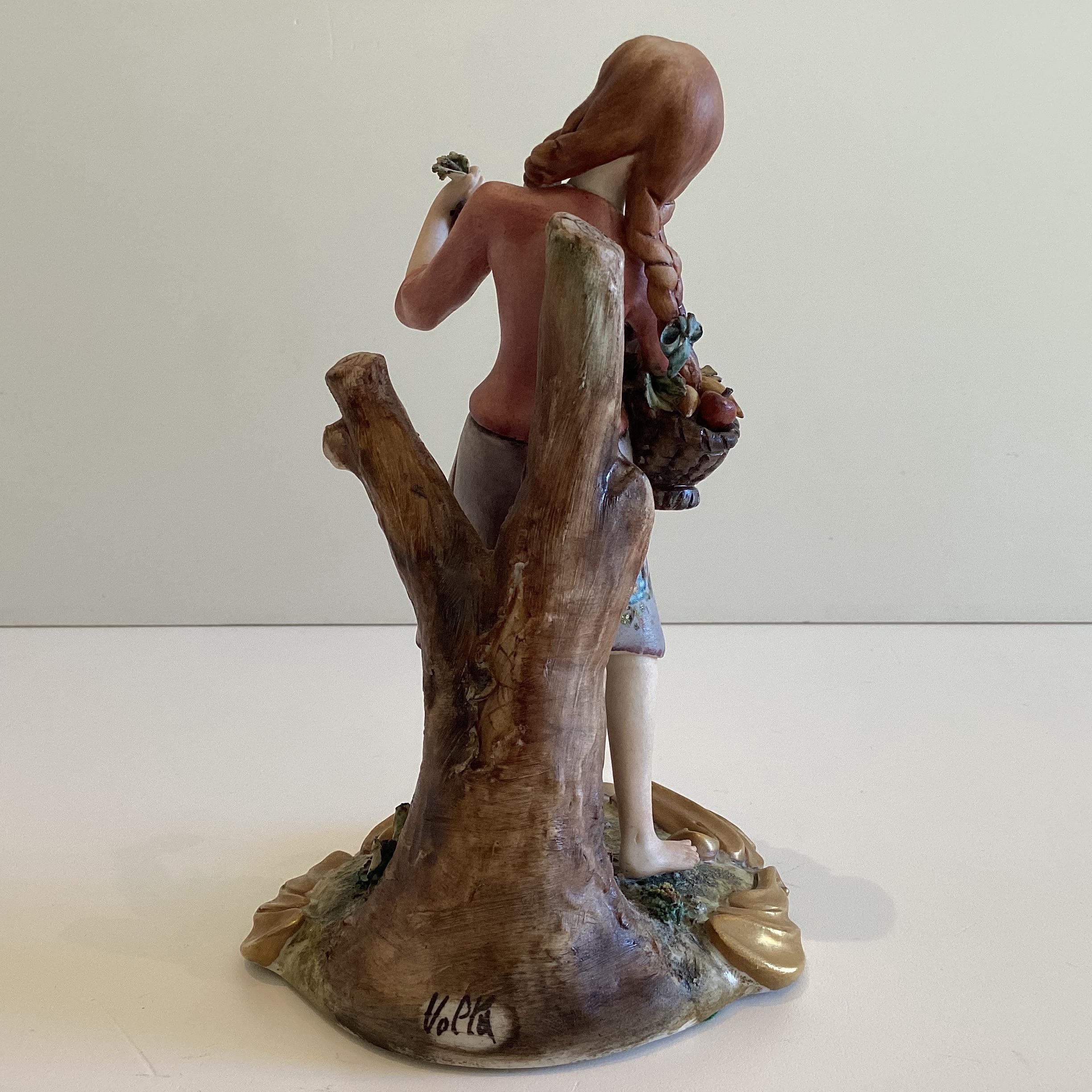 Vintage Capodimonte | Volta Artist 1950s Porcelain Figurine, Signed Italian Collectible — photo 5 of 11