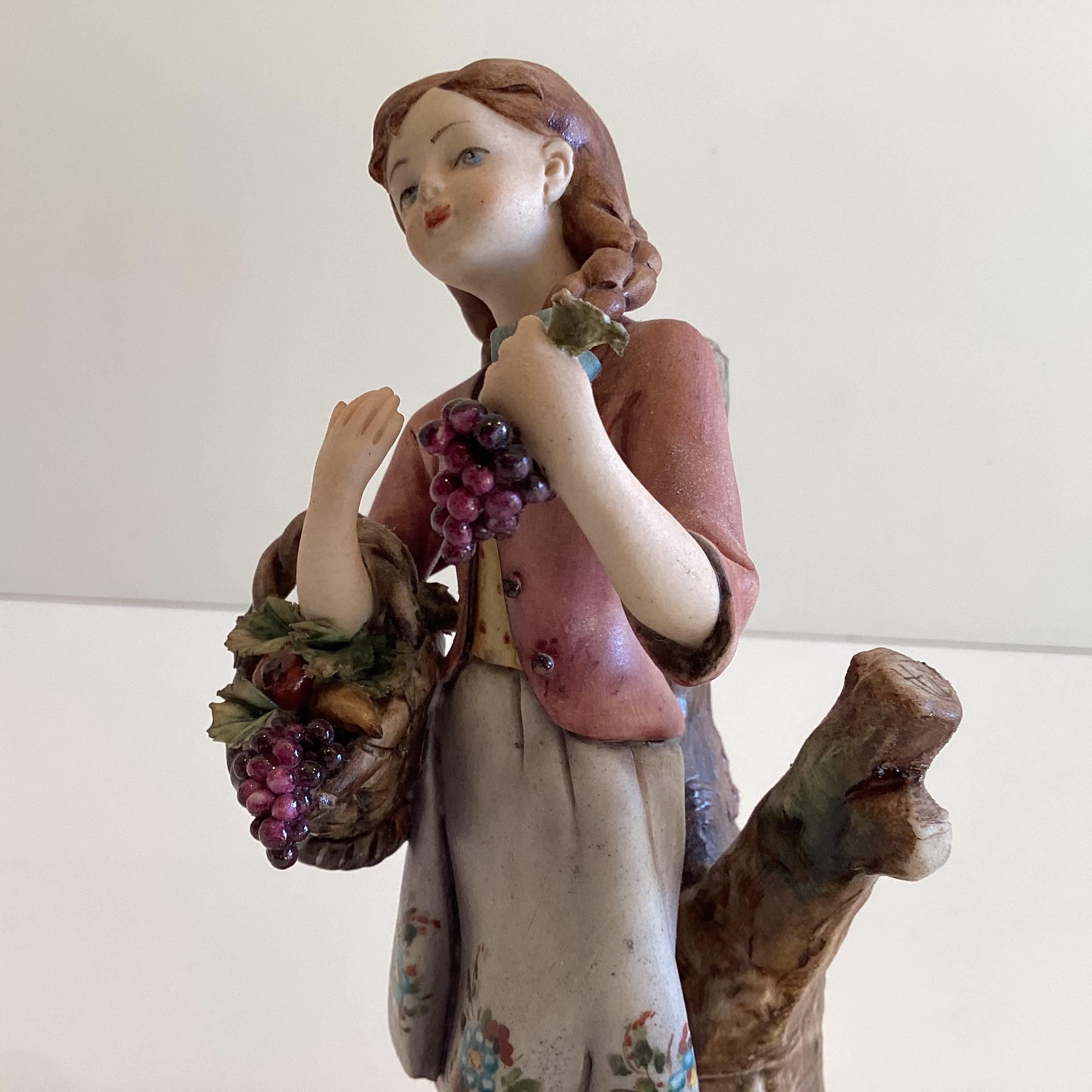 Vintage Capodimonte | Volta Artist 1950s Porcelain Figurine, Signed Italian Collectible — photo 8 of 11