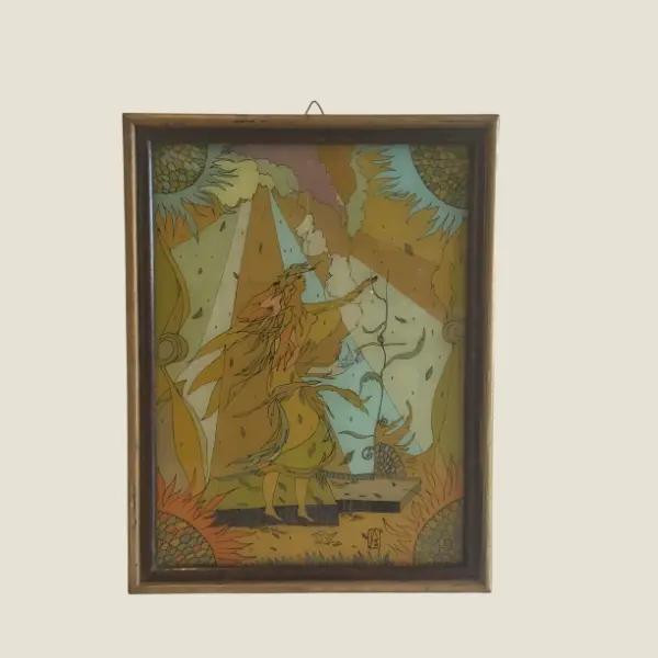 Orthodox Icon Hand-Painted On Reverse Glass (1980s) Made In Romania