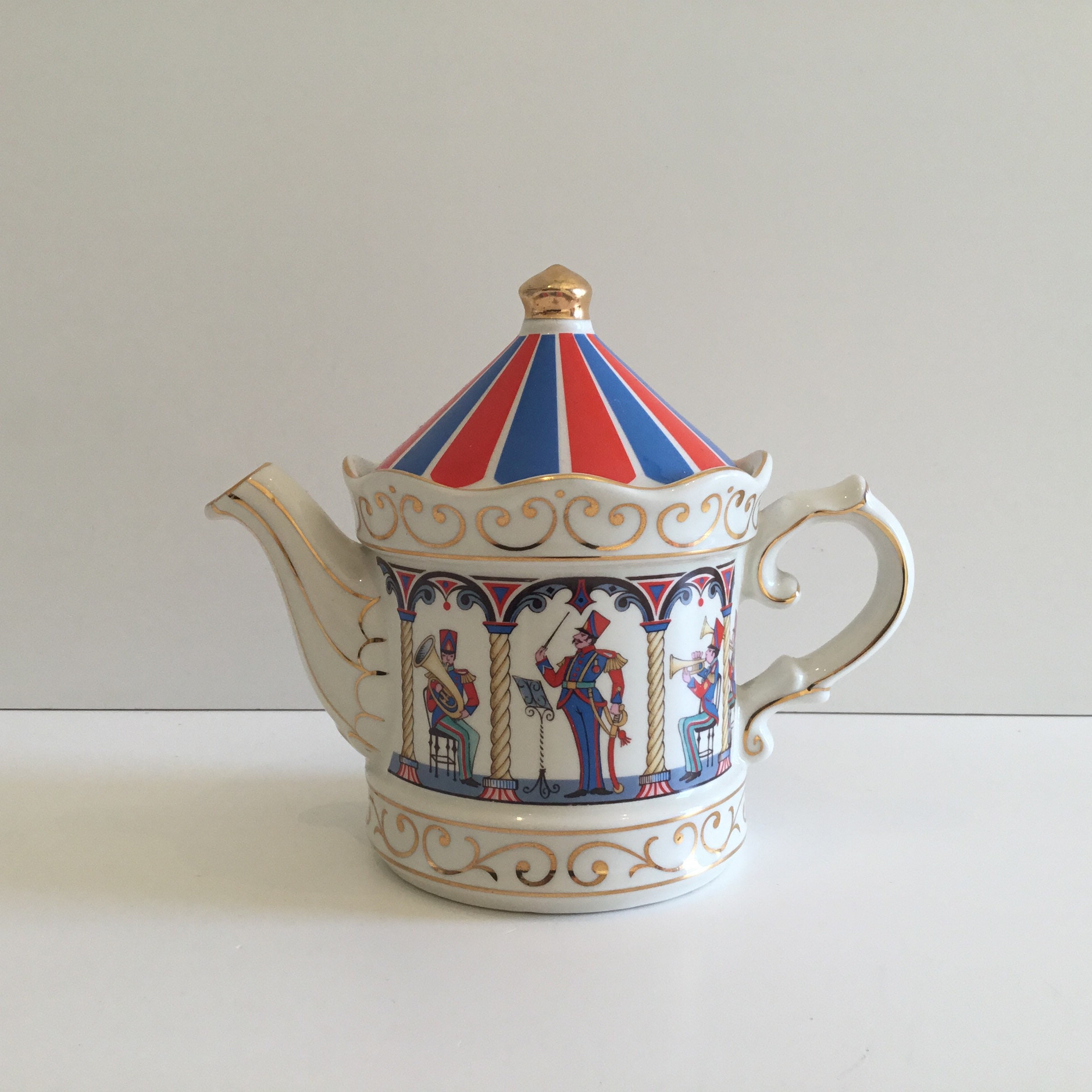 Vintage Ceramic Teapot – Sadler Staffordshire “Edwardian Band Stand” (1950s) Made in England — photo 2 of 8
