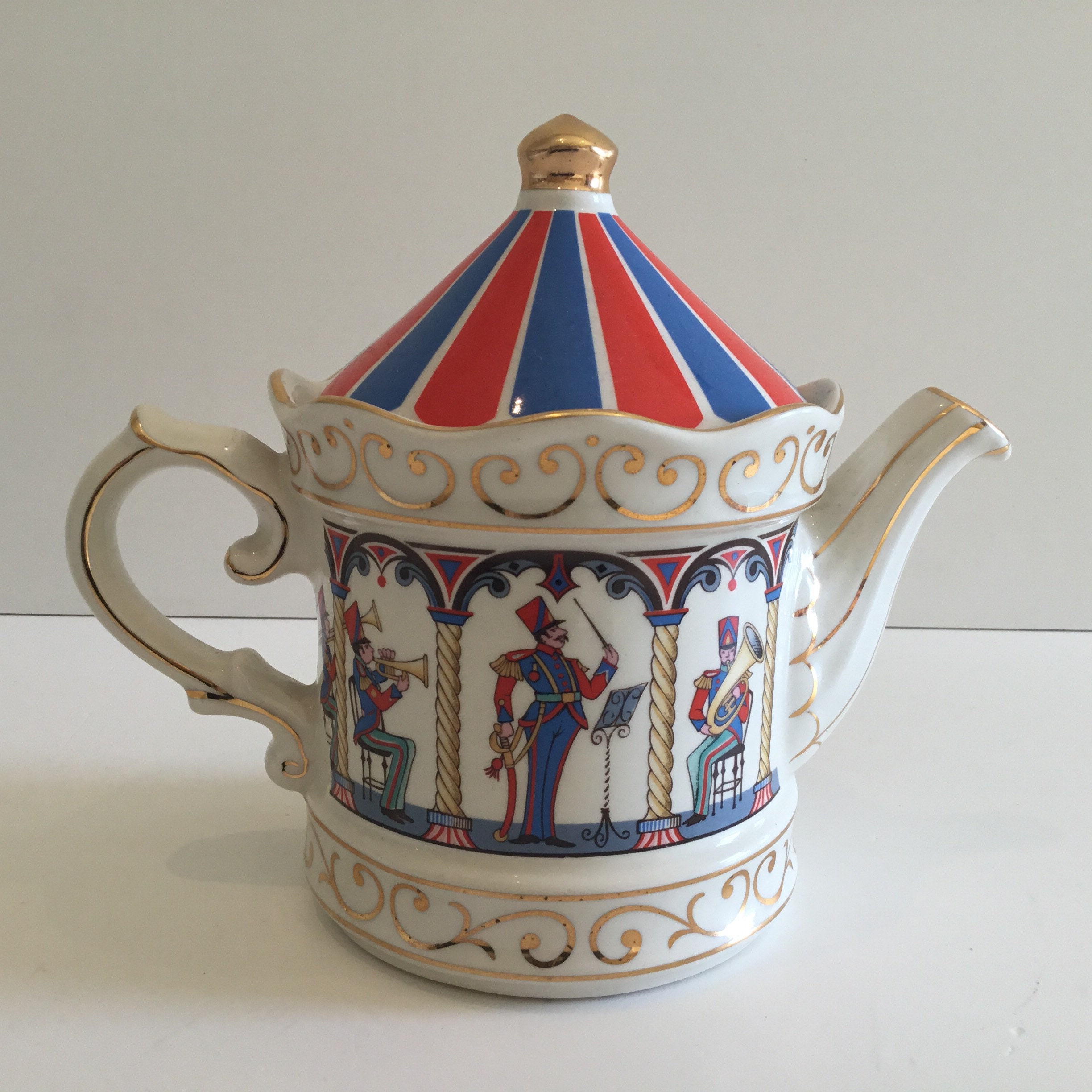 Vintage Ceramic Teapot – Sadler Staffordshire “Edwardian Band Stand” (1950s) Made in England — photo 3 of 8