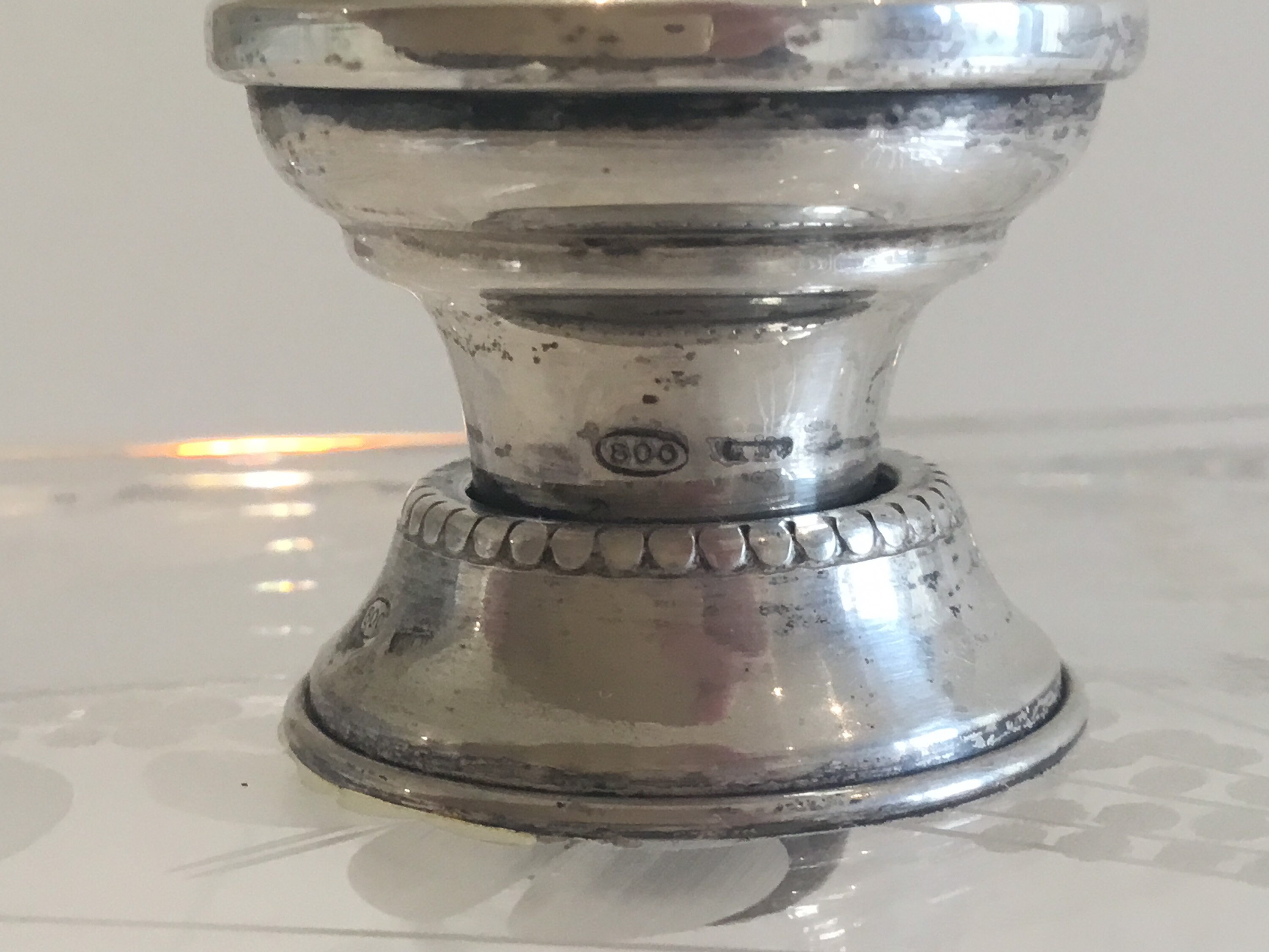 Vintage Crystal Box | 1970s Italy Hand Cut Floral, 800 Silver Knob — photo 10 of 11