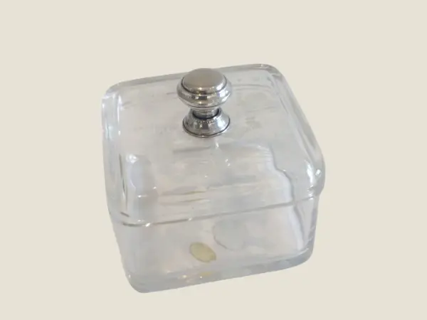 Vintage Crystal Box | 1970s Italy Hand Cut Floral, 800 Silver Knob