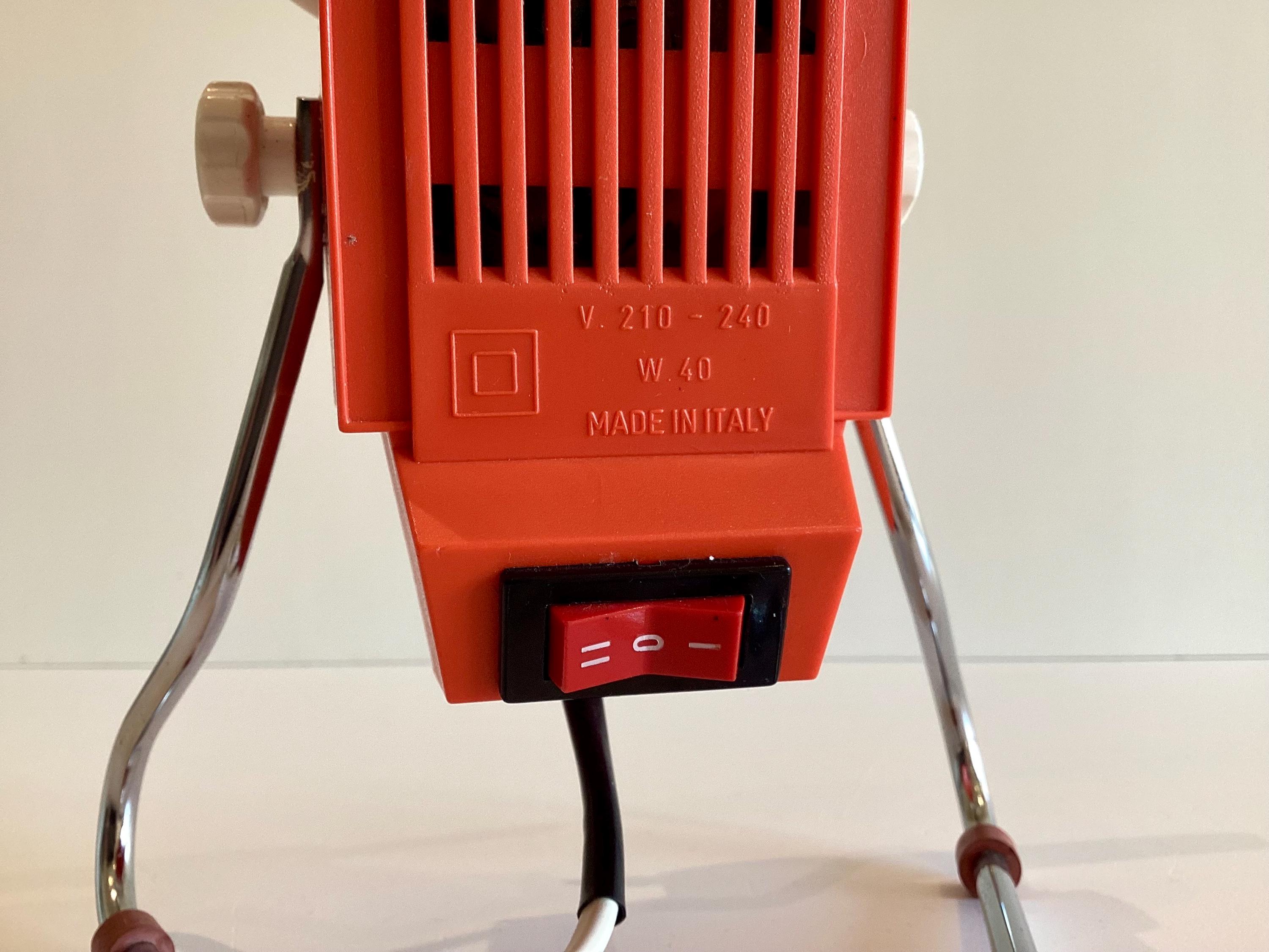 Vintage Fan Italian Orange Desk Ventilator 1980s Design — photo 9 of 9