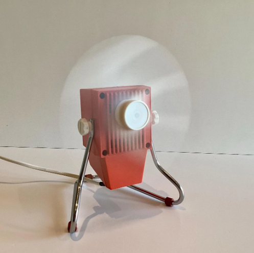 Vintage Fan Italian Orange Desk Ventilator 1980s Design