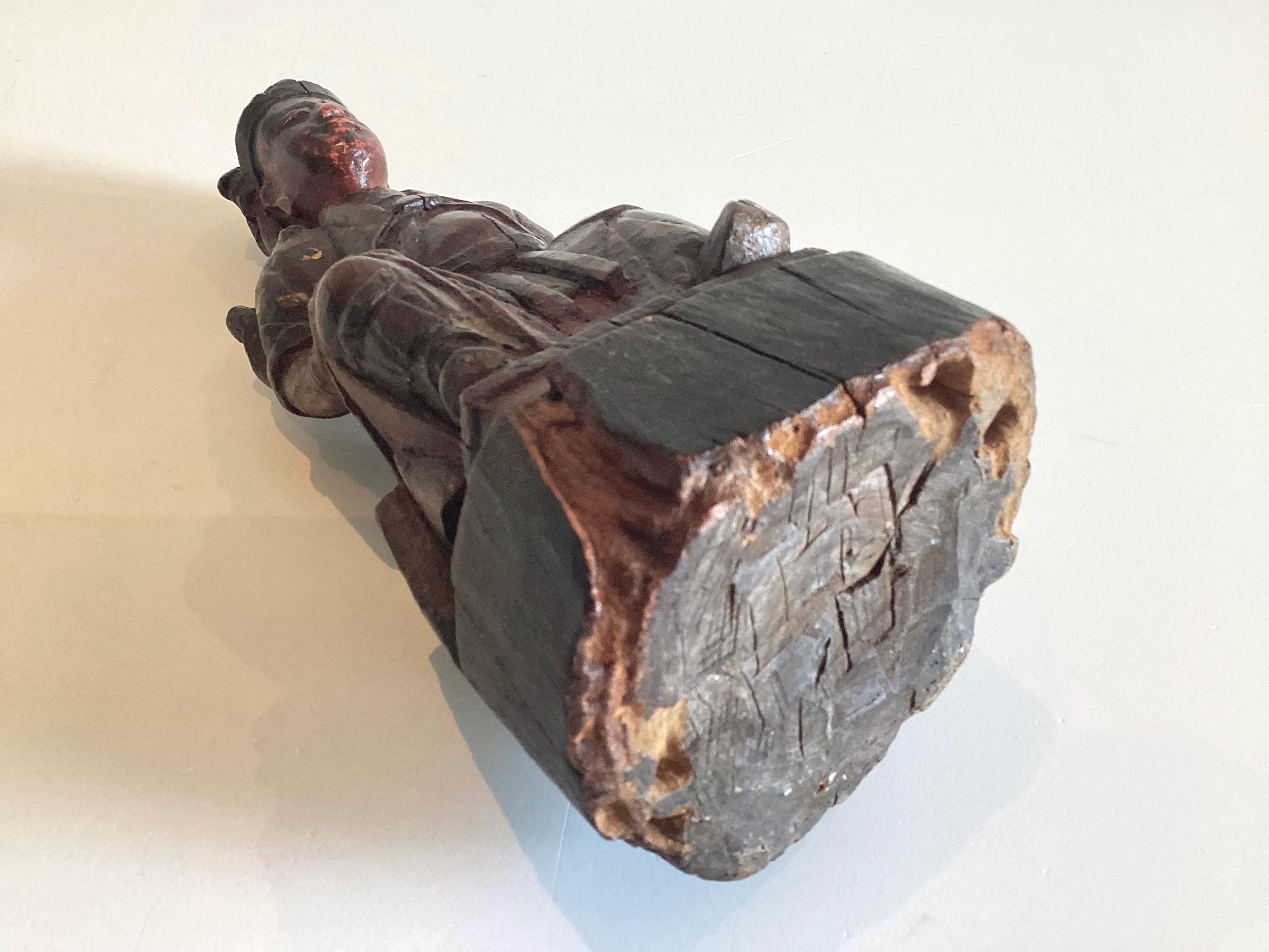 Antique Wooden Statue | Ming Dynasty 1600s Chinese Sculpture, Seated Dignitary Figure — photo 10 of 10