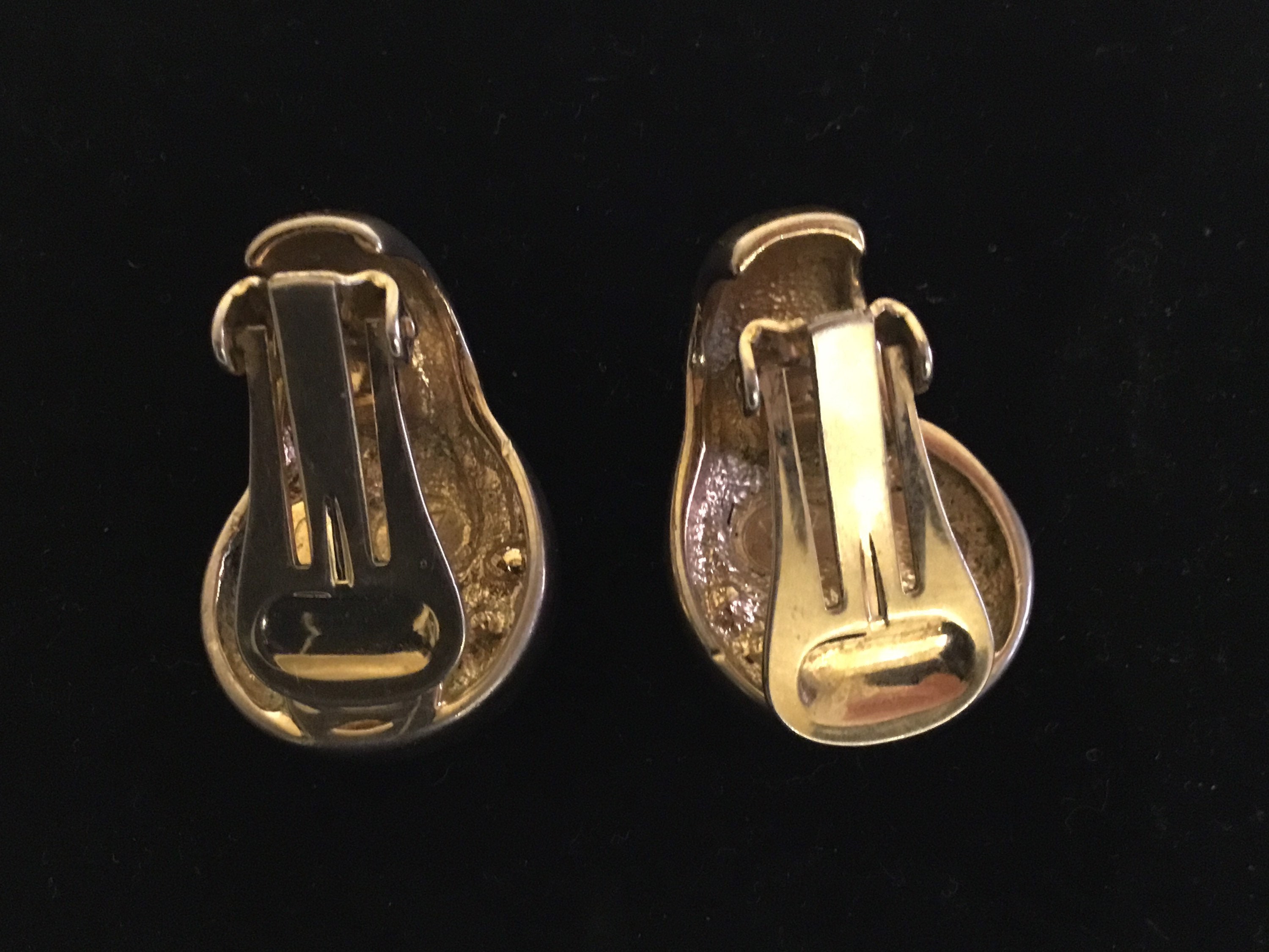 Vintage French Earrings | 1980s Rhinestone Clip-ons, Gold & Rhodium Plated Crystal — photo 6 of 6