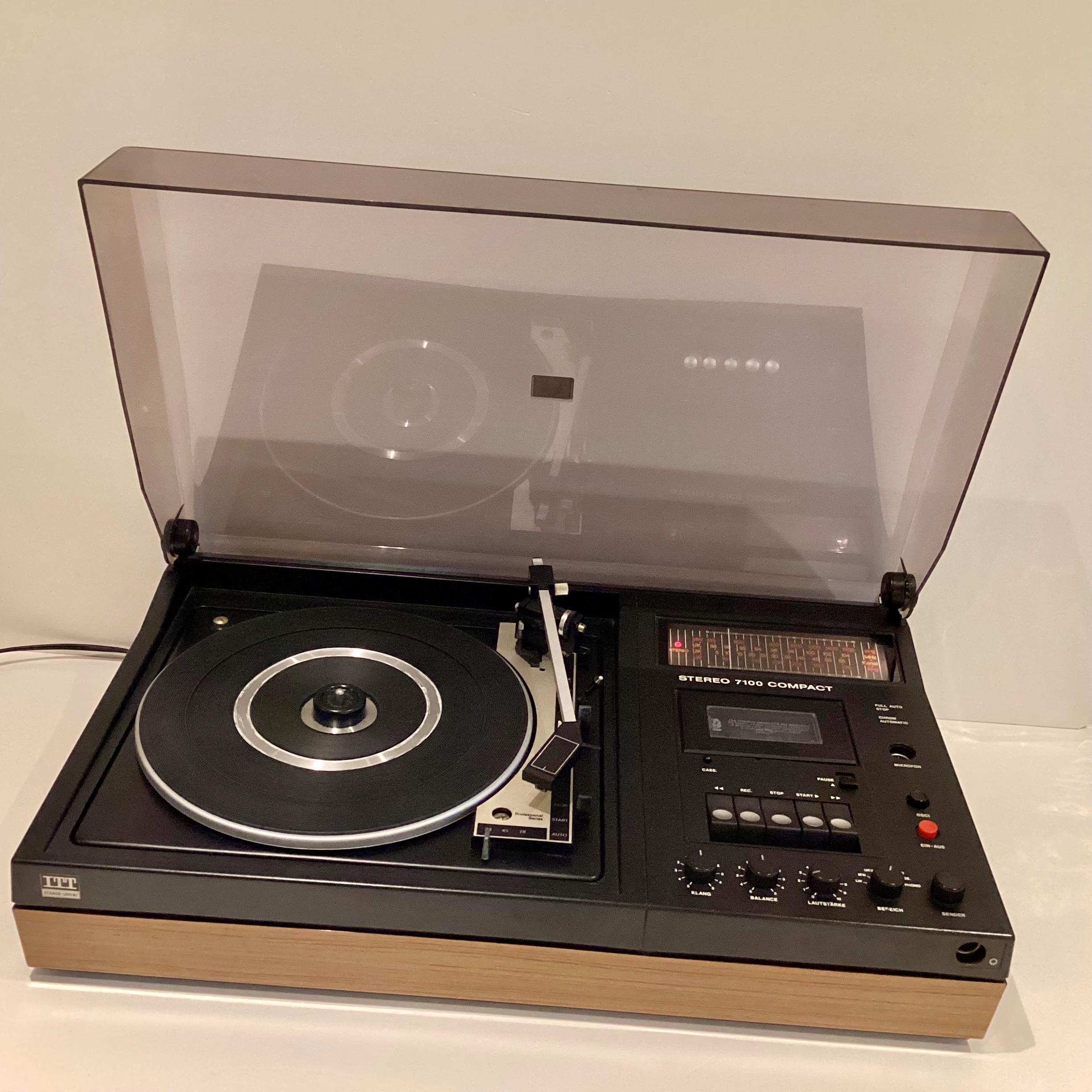 Vintage Stereo ITT Schaul Lorenz 7100 (1970s) Germany, Radio Turntable Cassette, Working — photo 2 of 11