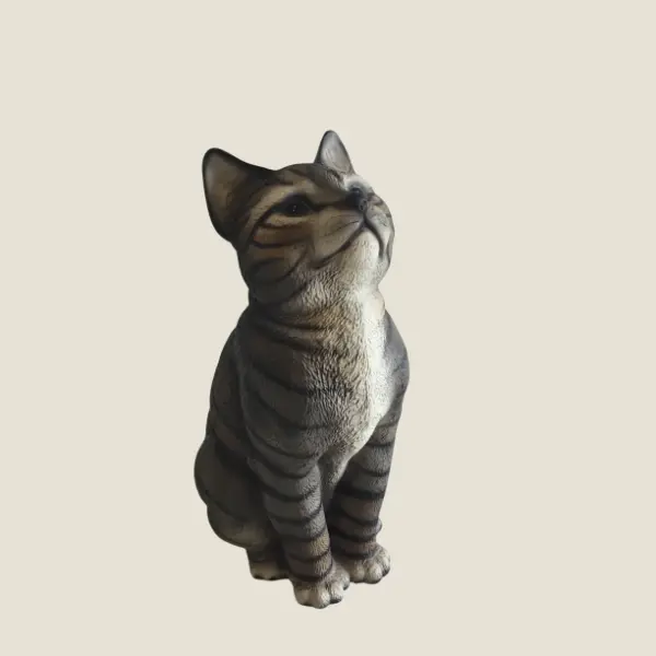 Vintage Figurine | Tabby Cat 1970s Harvey Knox, Rare Numbered H323B81 Japan