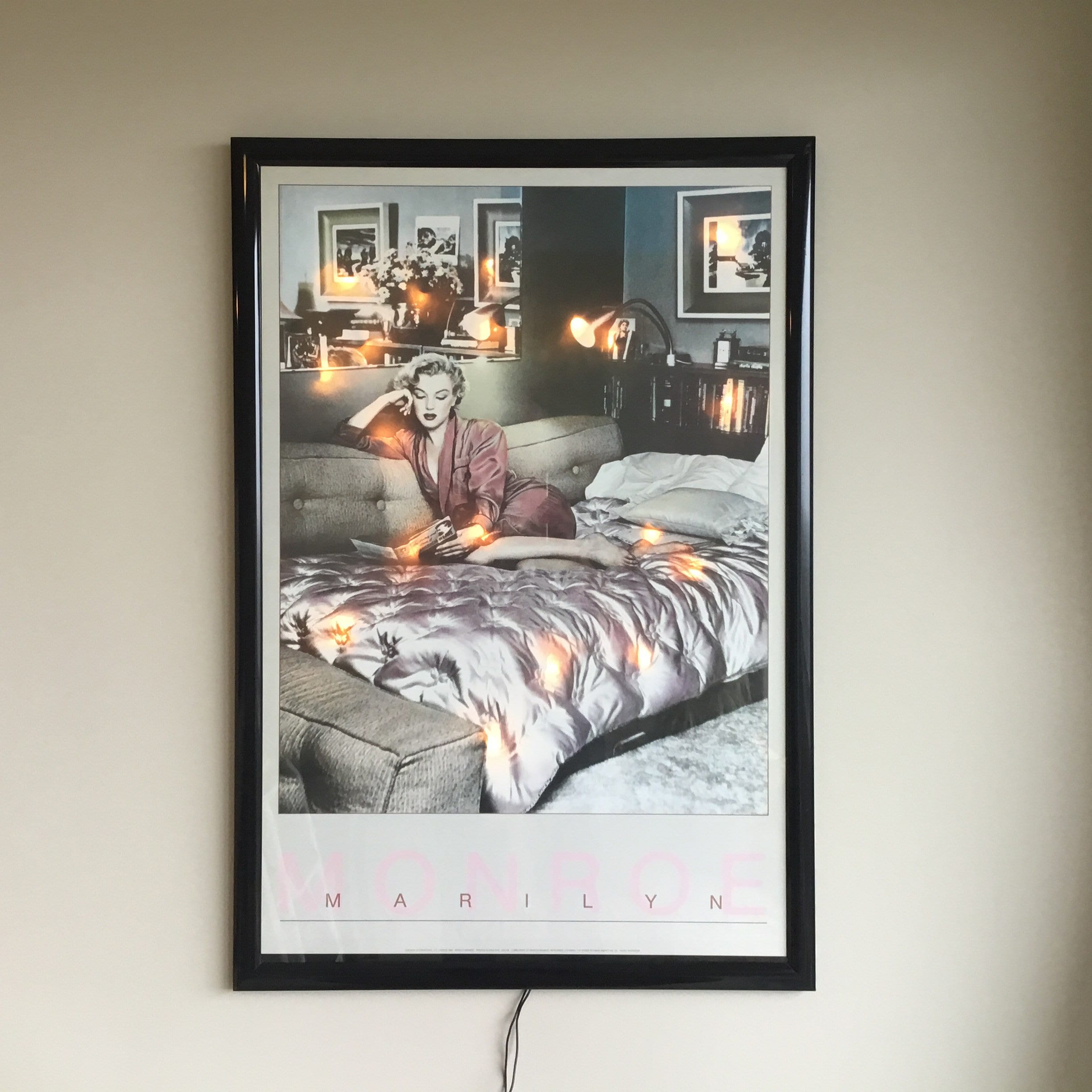 Vintage Art Marilyn Monroe (1990) Rare Illuminated Print Made in England — photo 2 of 11
