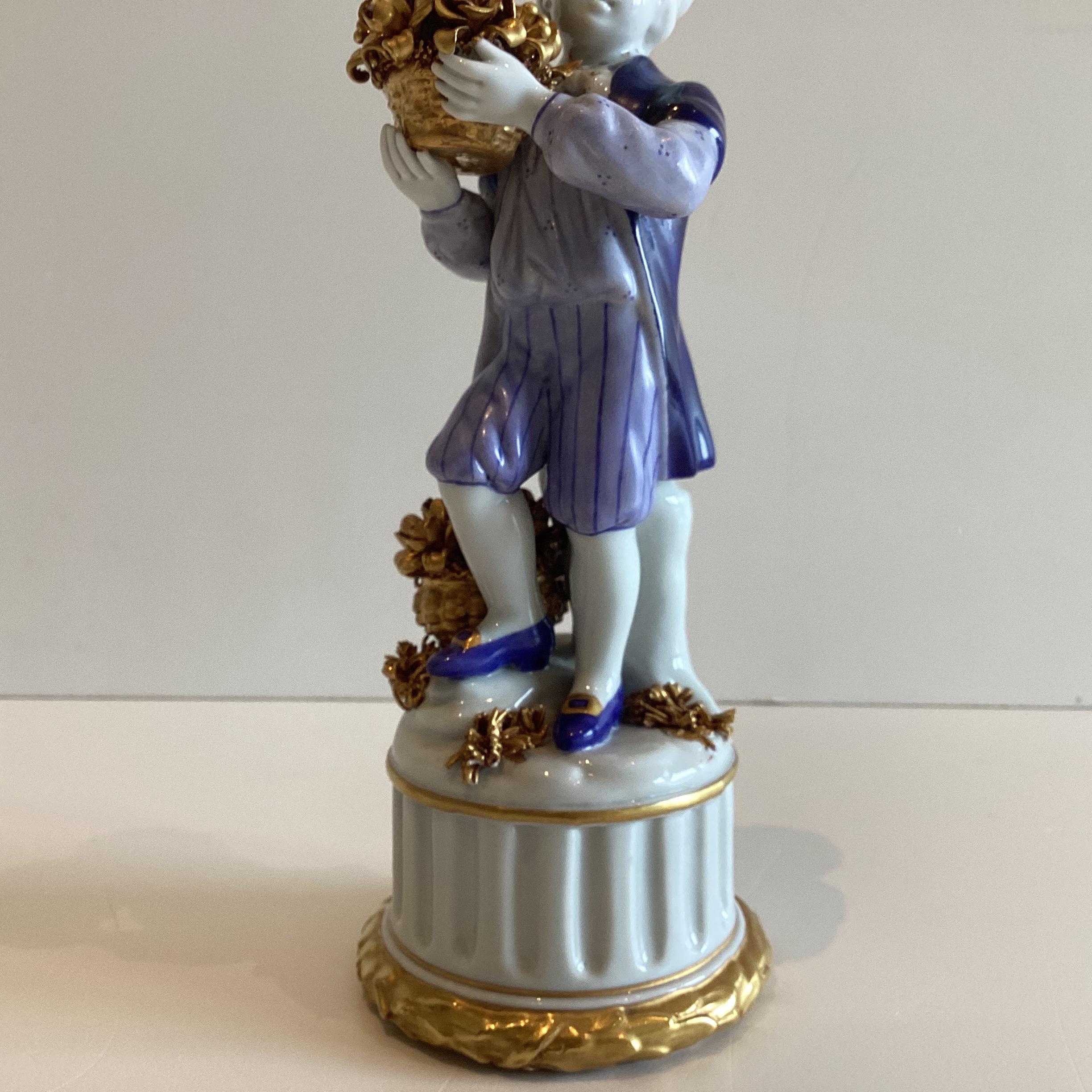 Antique Porcelain Figurine | San Marco Nove Italy 1900s, Hand Painted Enamel & Gold — photo 11 of 11
