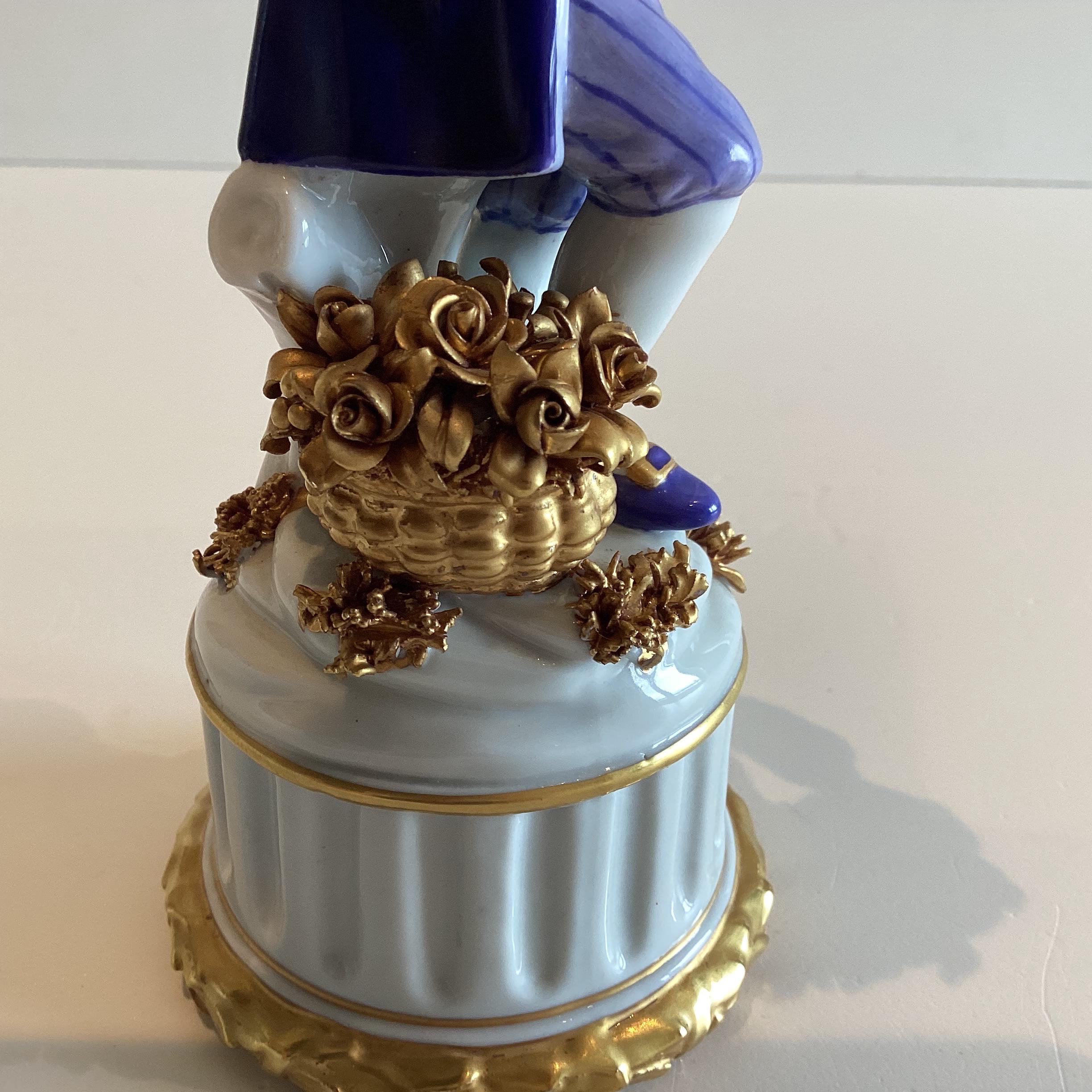 Antique Porcelain Figurine | San Marco Nove Italy 1900s, Hand Painted Enamel & Gold — photo 5 of 11