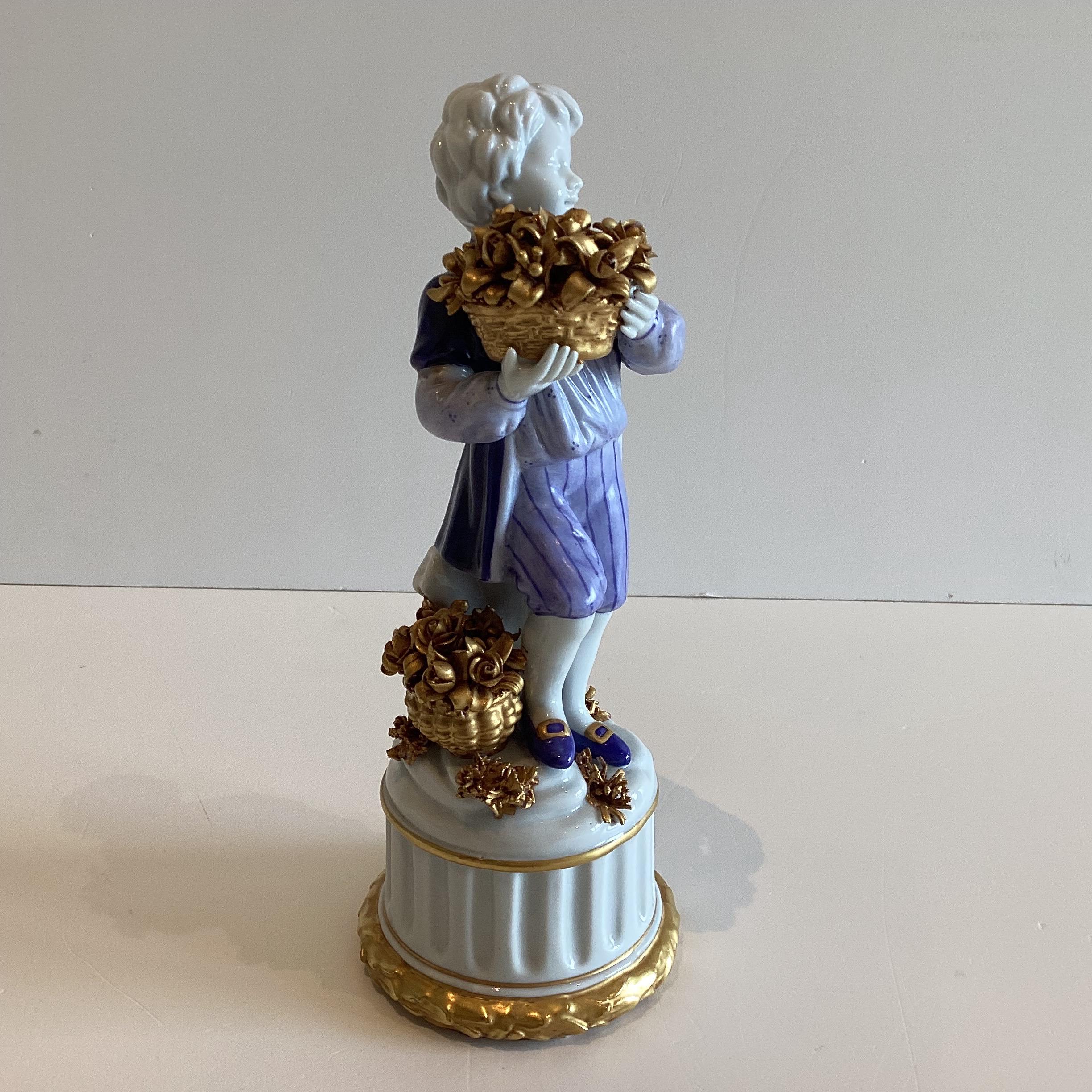 Antique Porcelain Figurine | San Marco Nove Italy 1900s, Hand Painted Enamel & Gold — photo 7 of 11