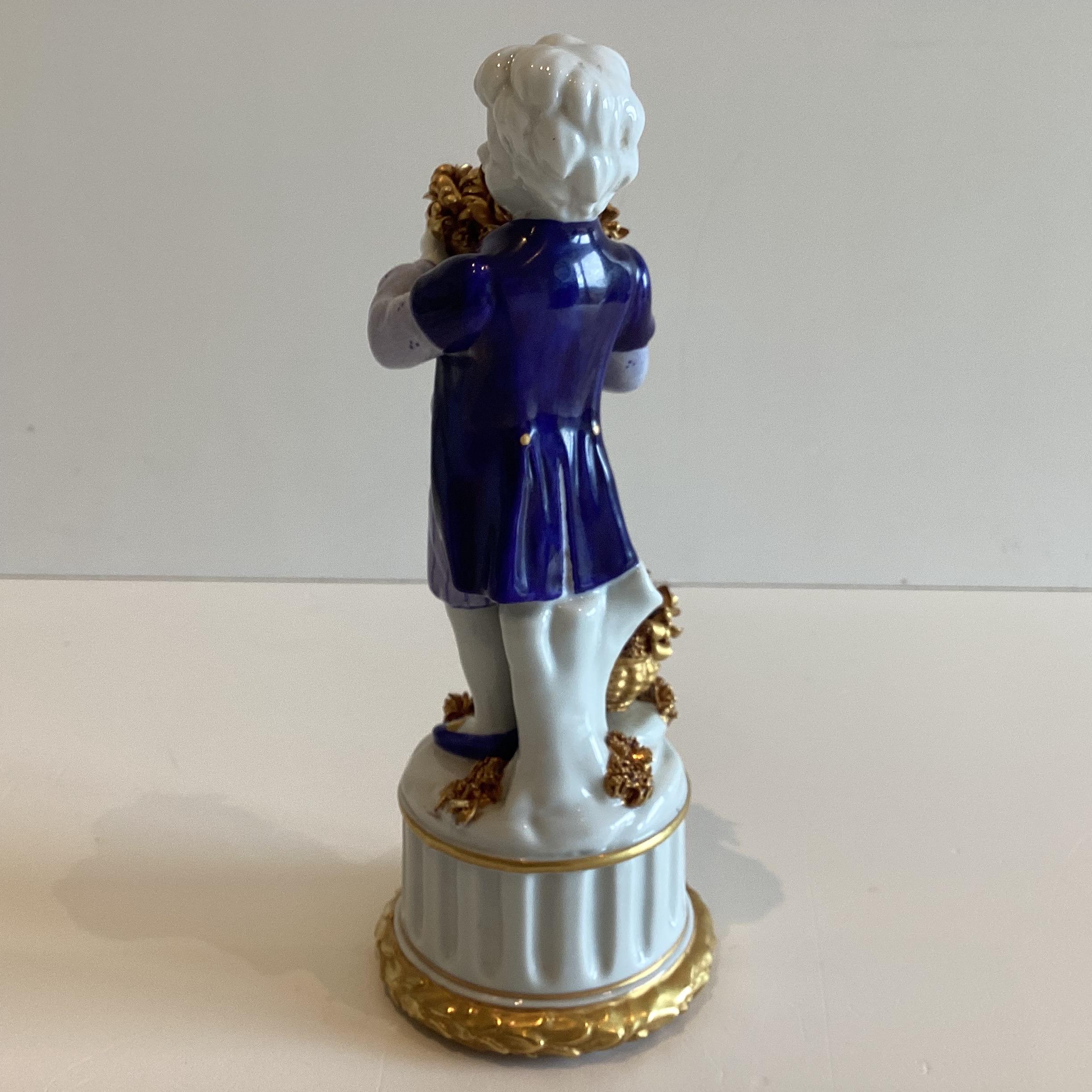 Antique Porcelain Figurine | San Marco Nove Italy 1900s, Hand Painted Enamel & Gold — photo 10 of 11