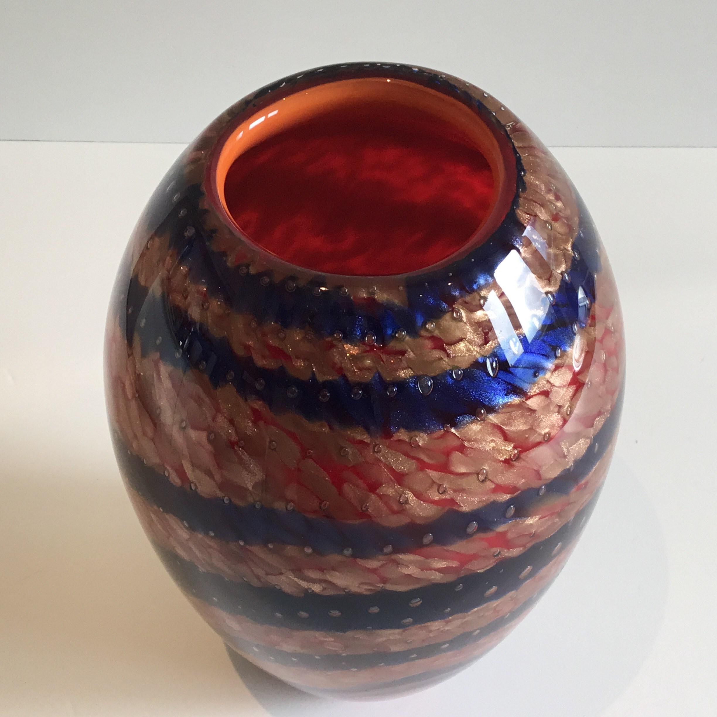 Murano Glass Vase Sommerso Aventurine Heavy Vintage Art Glass Italy 1960s — photo 4 of 8