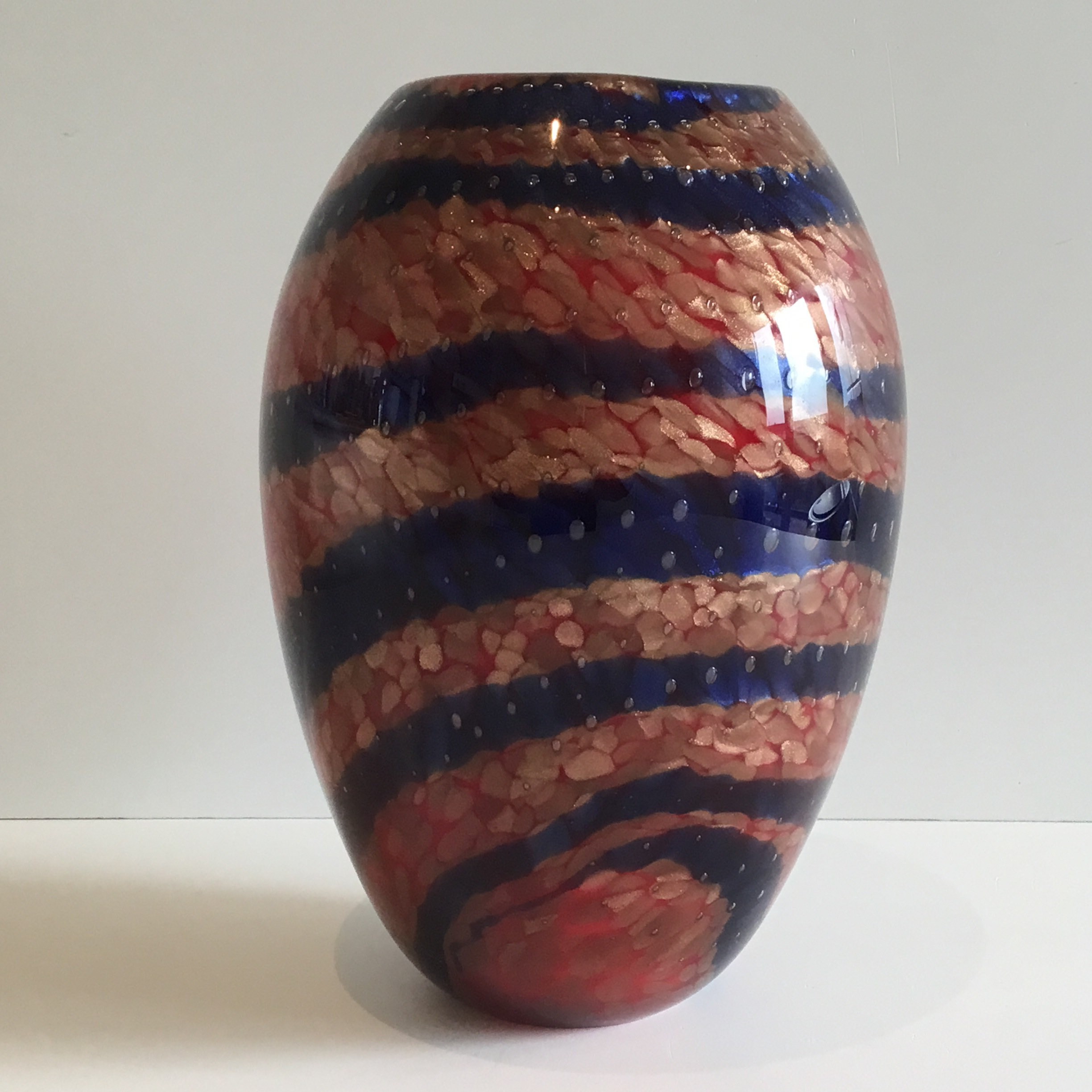 Murano Glass Vase Sommerso Aventurine Heavy Vintage Art Glass Italy 1960s — photo 5 of 8