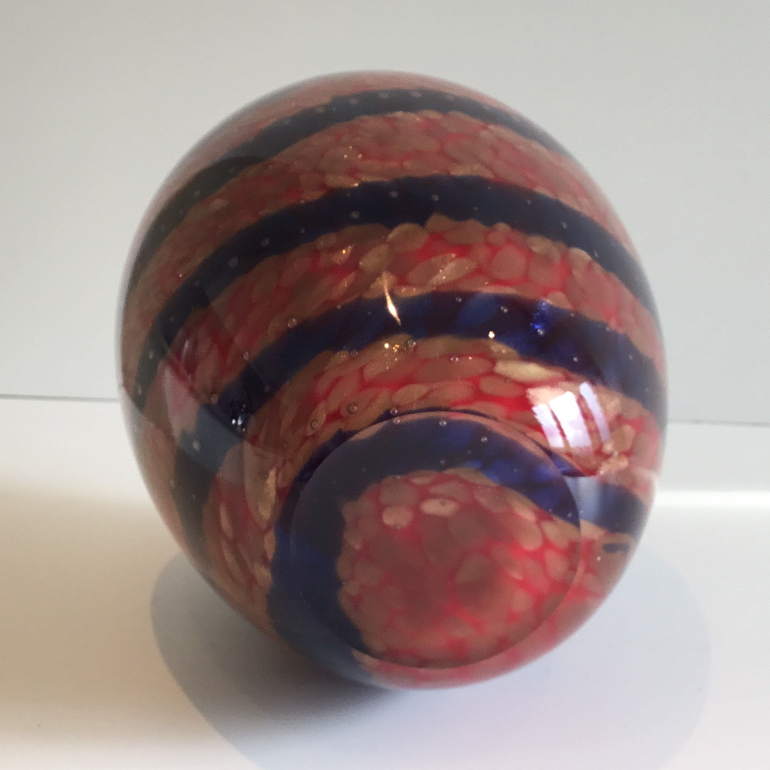Murano Glass Vase Sommerso Aventurine Heavy Vintage Art Glass Italy 1960s — photo 8 of 8