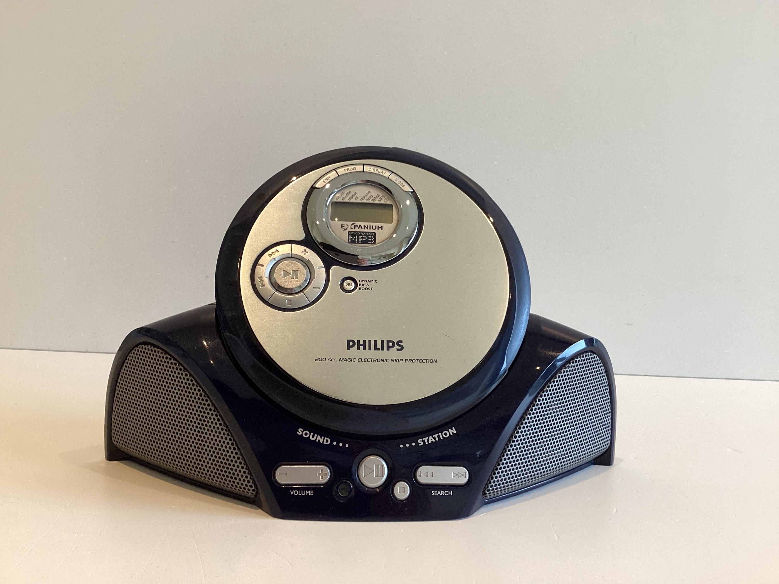 Vintage Boombox Philips Expanium EXP3373 MP3 CD Player Sound Station Base AY3870 Portable Working — photo 2 of 11