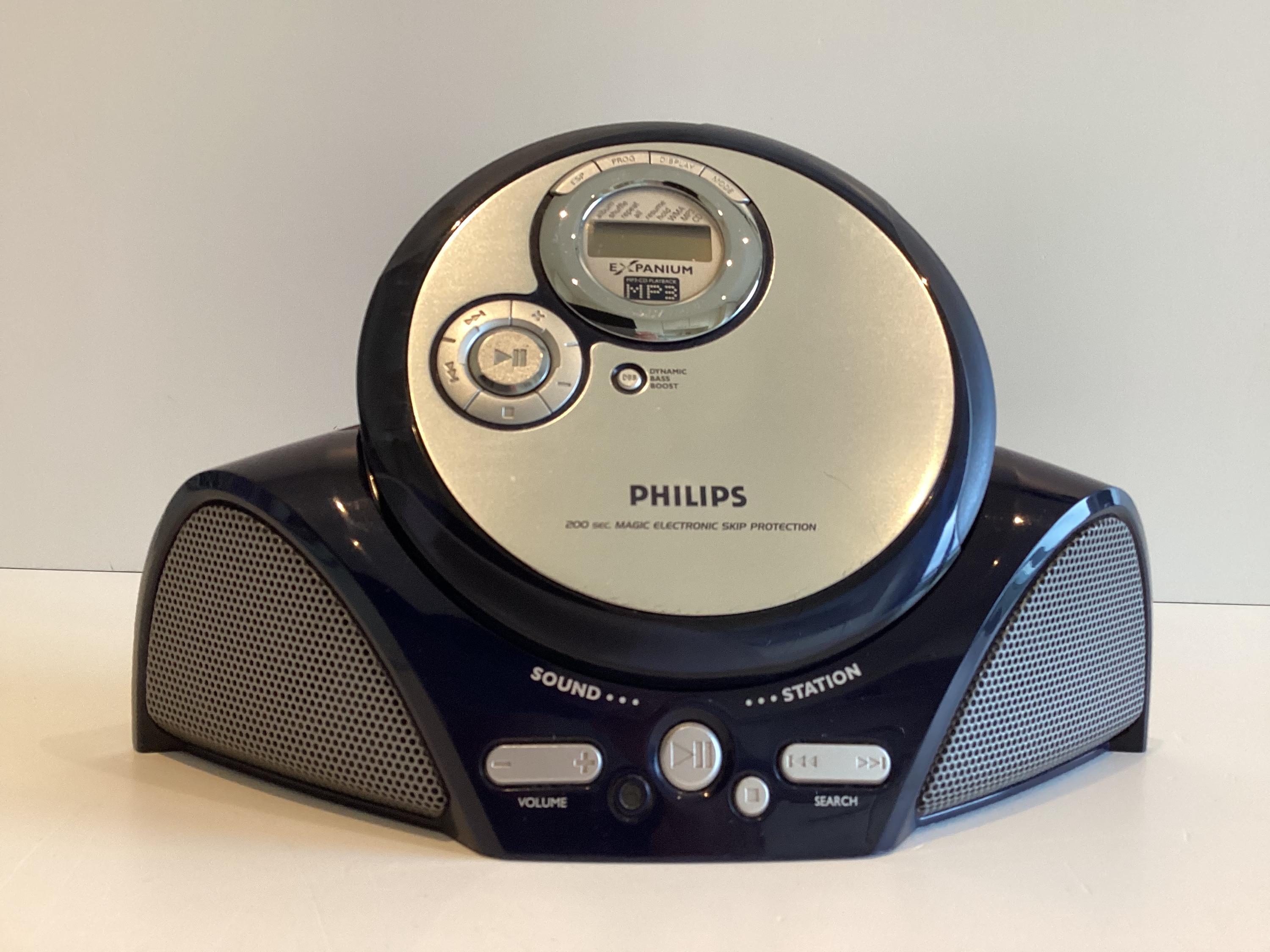Vintage Boombox Philips Expanium EXP3373 MP3 CD Player Sound Station Base AY3870 Portable Working — photo 3 of 11