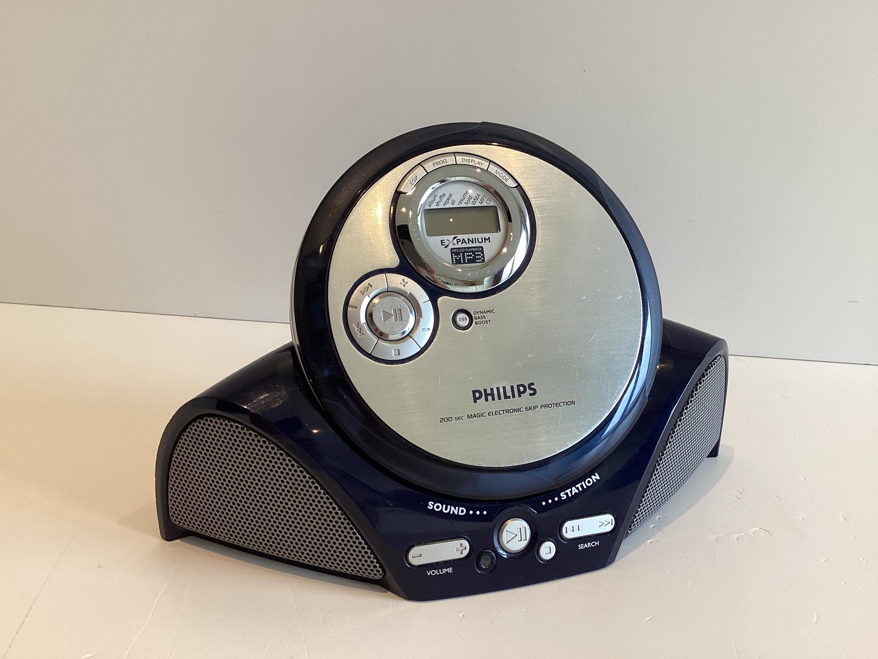 Vintage Boombox Philips Expanium EXP3373 MP3 CD Player Sound Station Base AY3870 Portable Working — photo 4 of 11