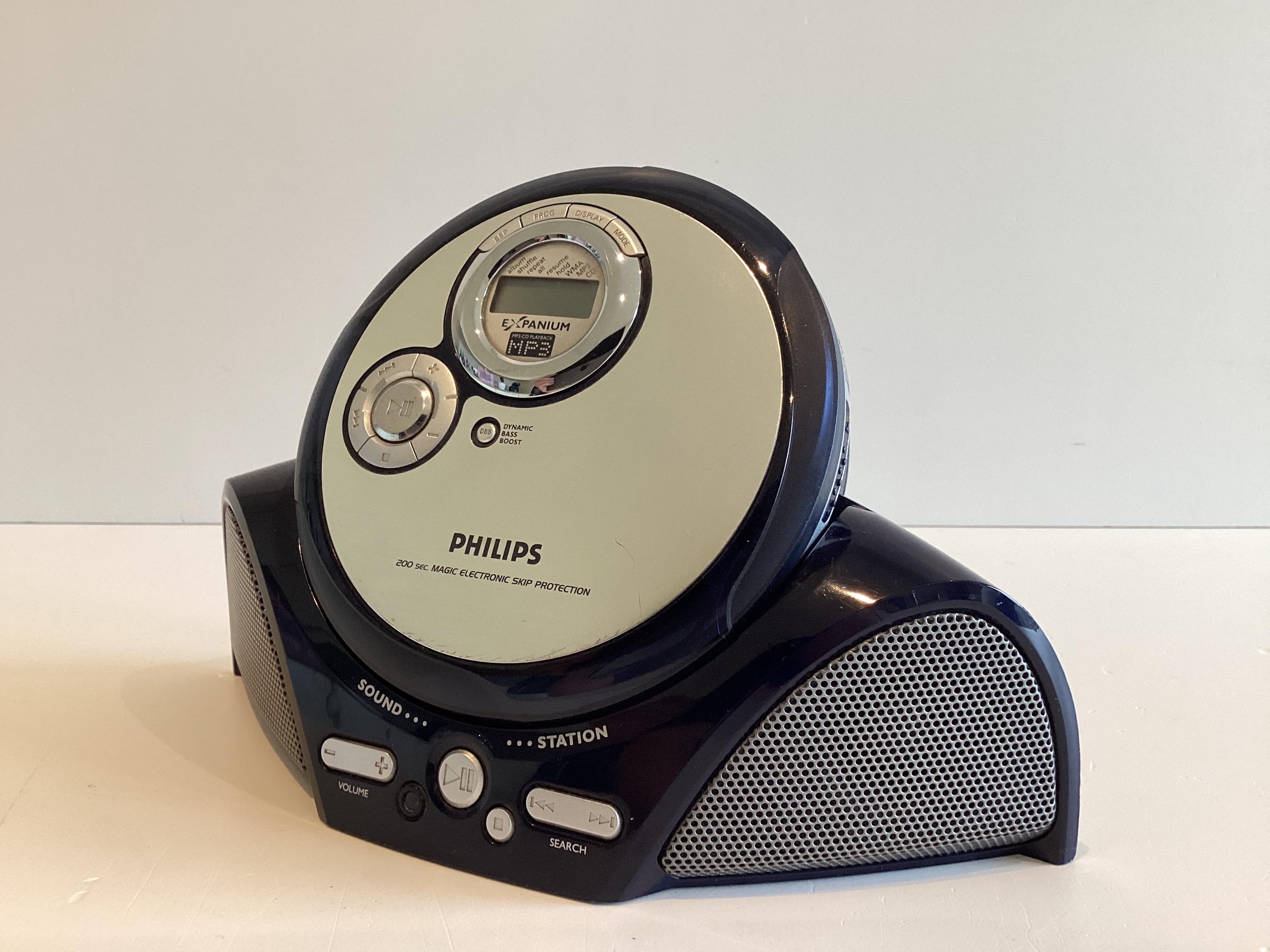 Vintage Boombox Philips Expanium EXP3373 MP3 CD Player Sound Station Base AY3870 Portable Working — photo 5 of 11