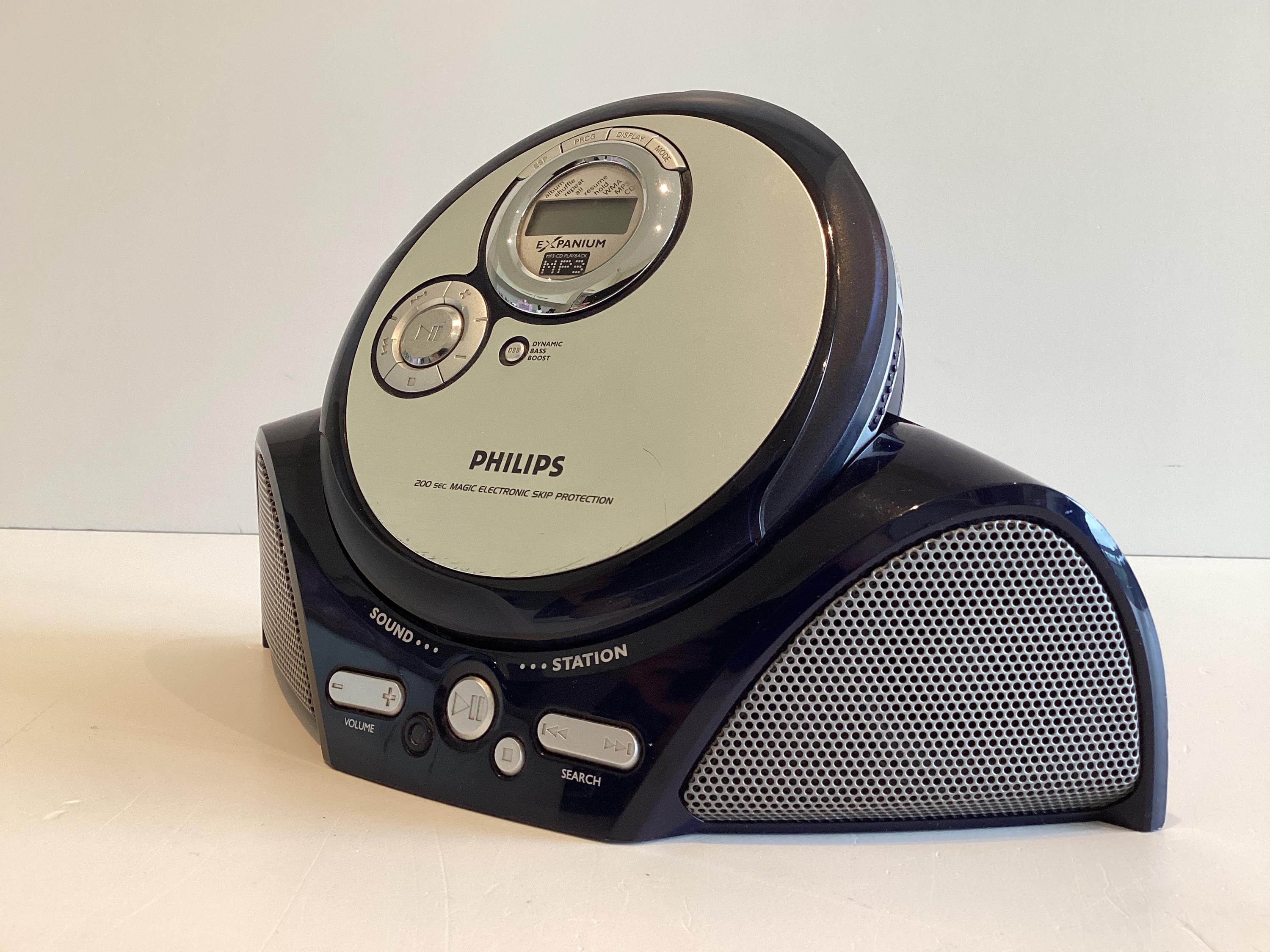 Vintage Boombox Philips Expanium EXP3373 MP3 CD Player Sound Station Base AY3870 Portable Working — photo 7 of 11