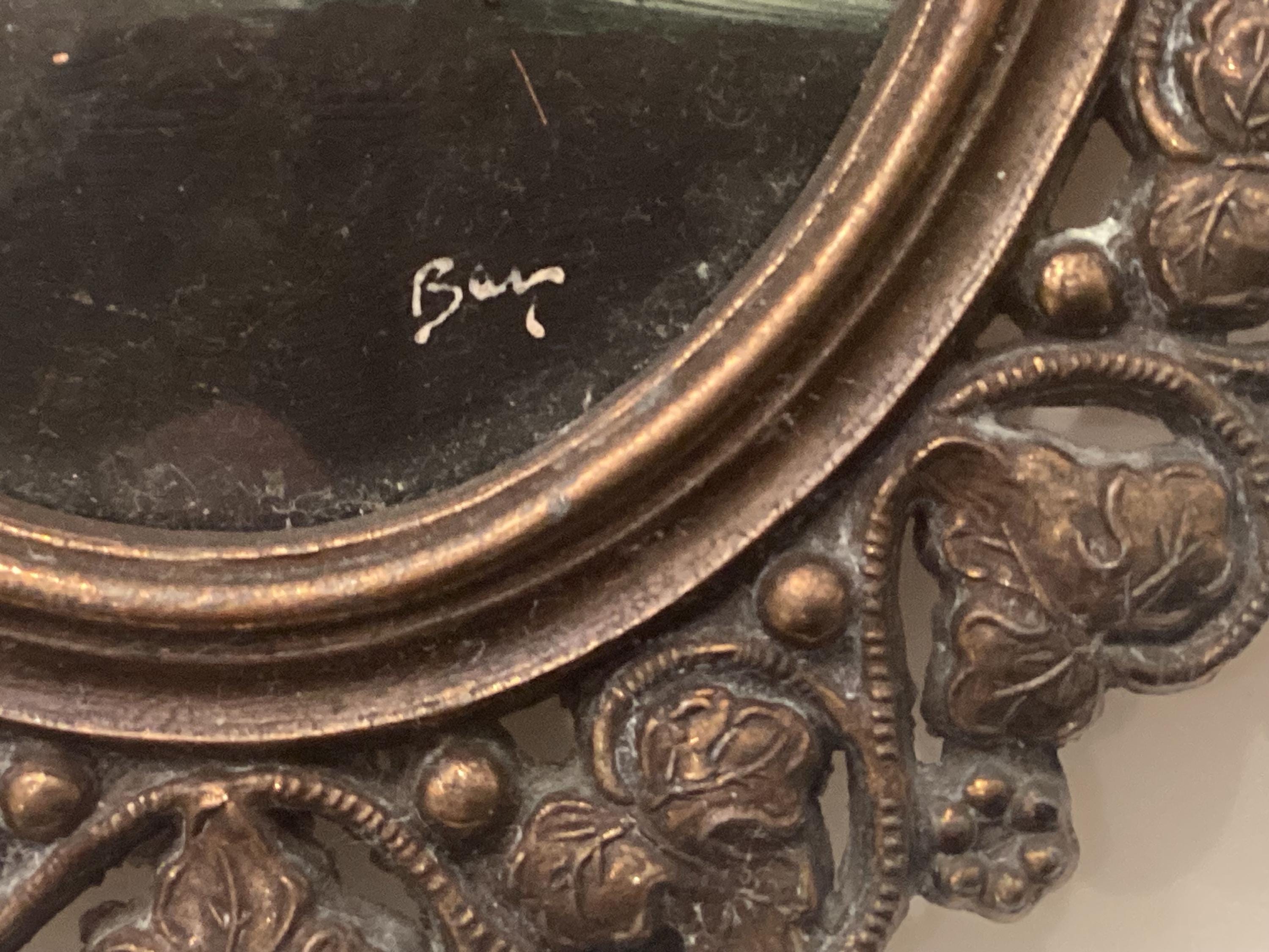 Antique Miniature Paintings | Eduard Robert Bary 1800s German Artist, Pair of Oval Landscapes — photo 6 of 8