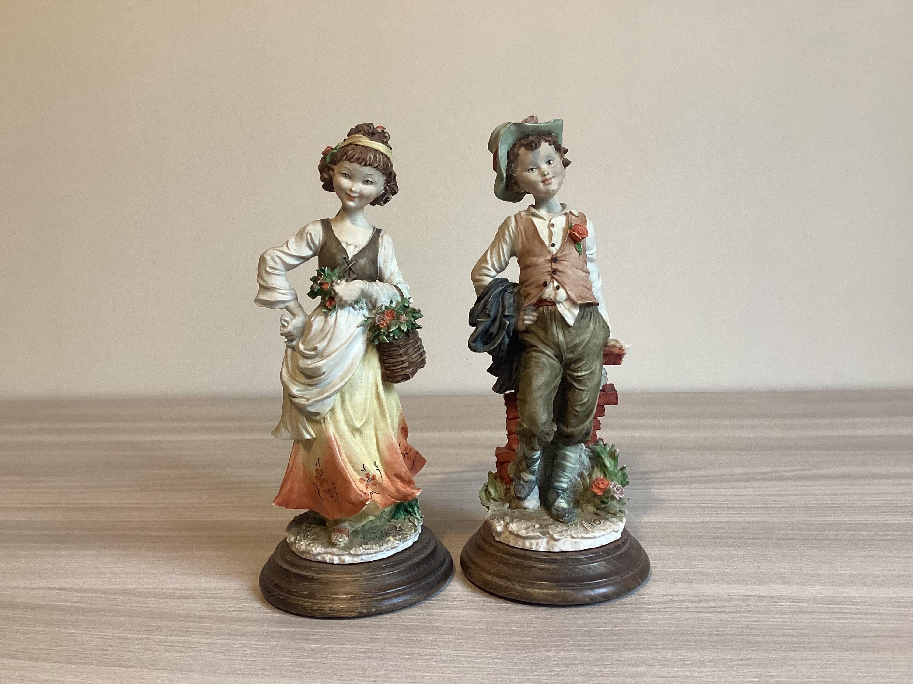 Porcelain Figurine (1970s) Pair Of Capodimonte Statuettes, Giuseppe Armani Florence Made In Italy — photo 2 of 8