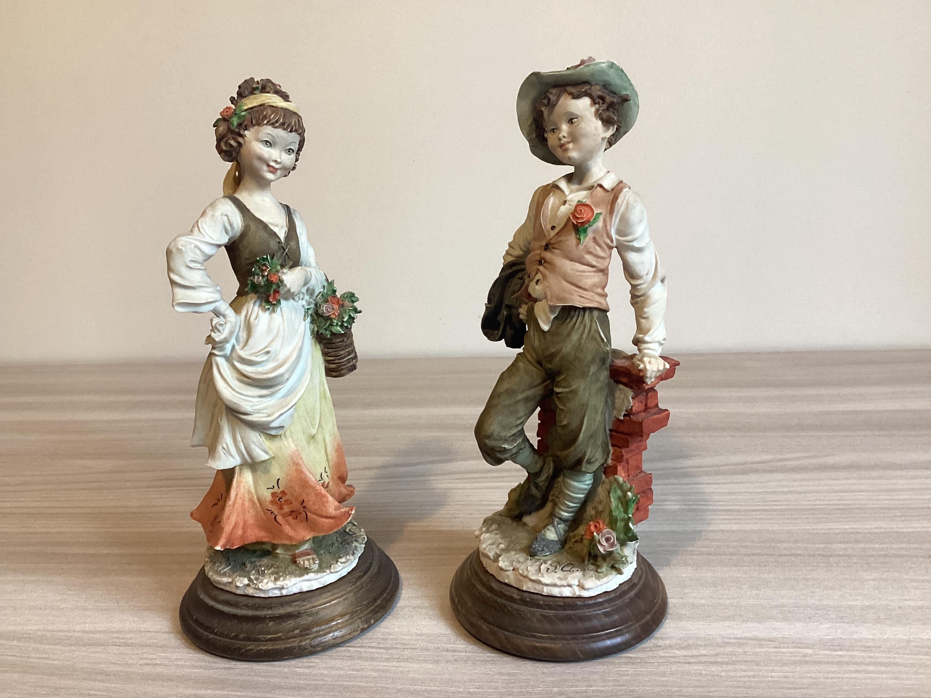 Porcelain Figurine (1970s) Pair Of Capodimonte Statuettes, Giuseppe Armani Florence Made In Italy — photo 4 of 8